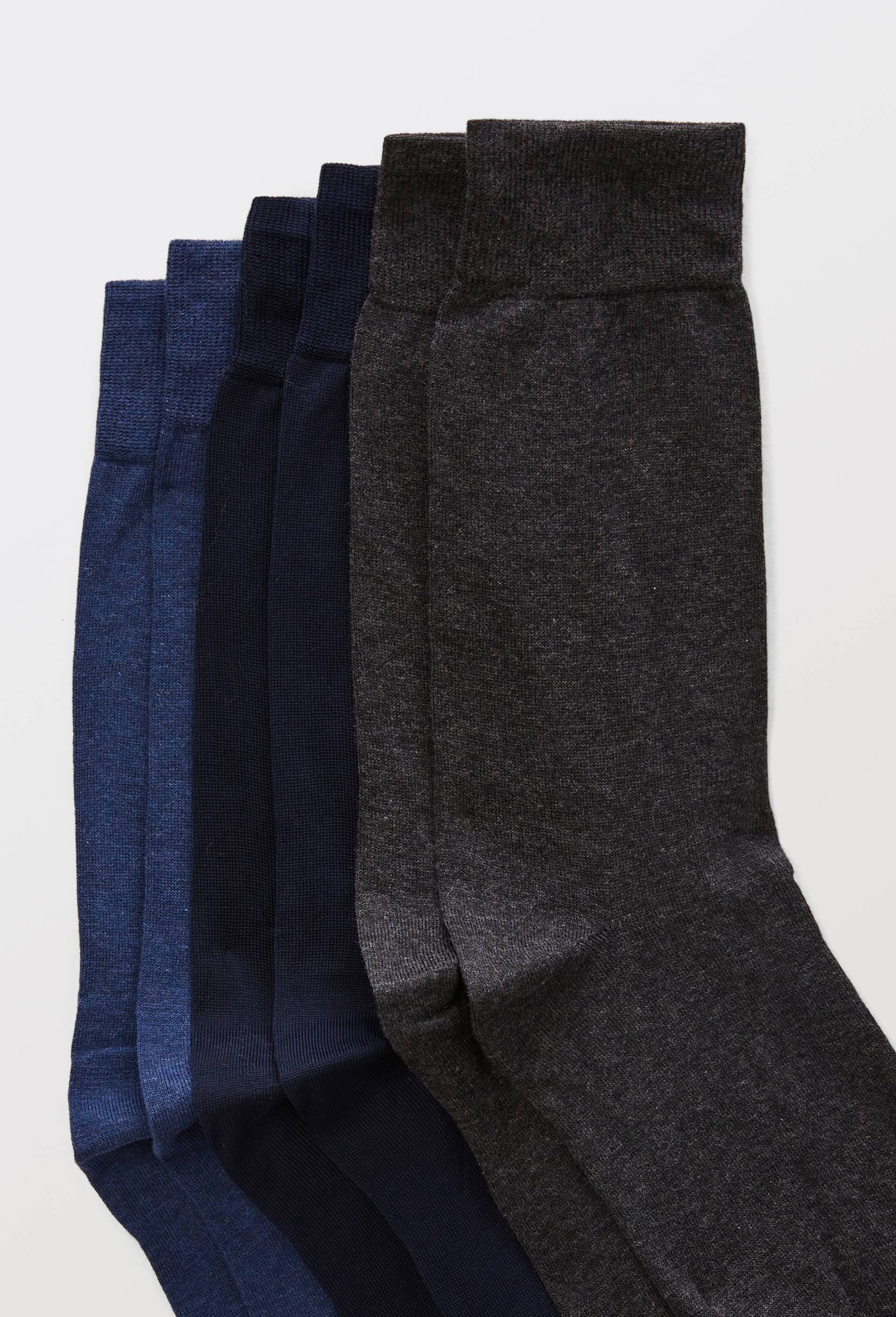 Lot de 3 chaussettes en fil d'&eacute;cosse, Bleu fonc&eacute;, large image number 1.0