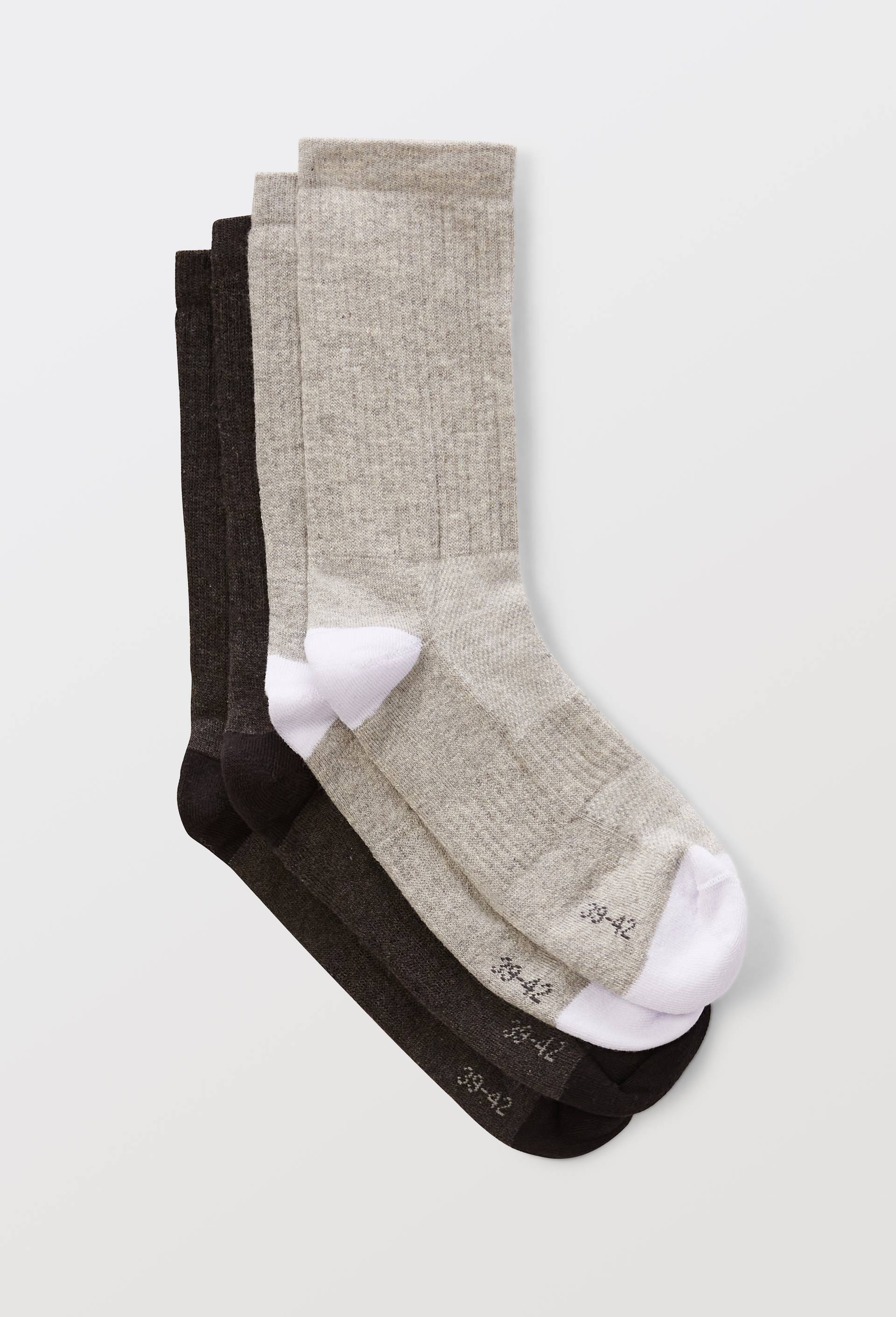 Lot de 2 paires de chaussettes en coton de SPORT, certifi&eacute; OEKO-TEX, Gris fonc&eacute;, large image number 0.0