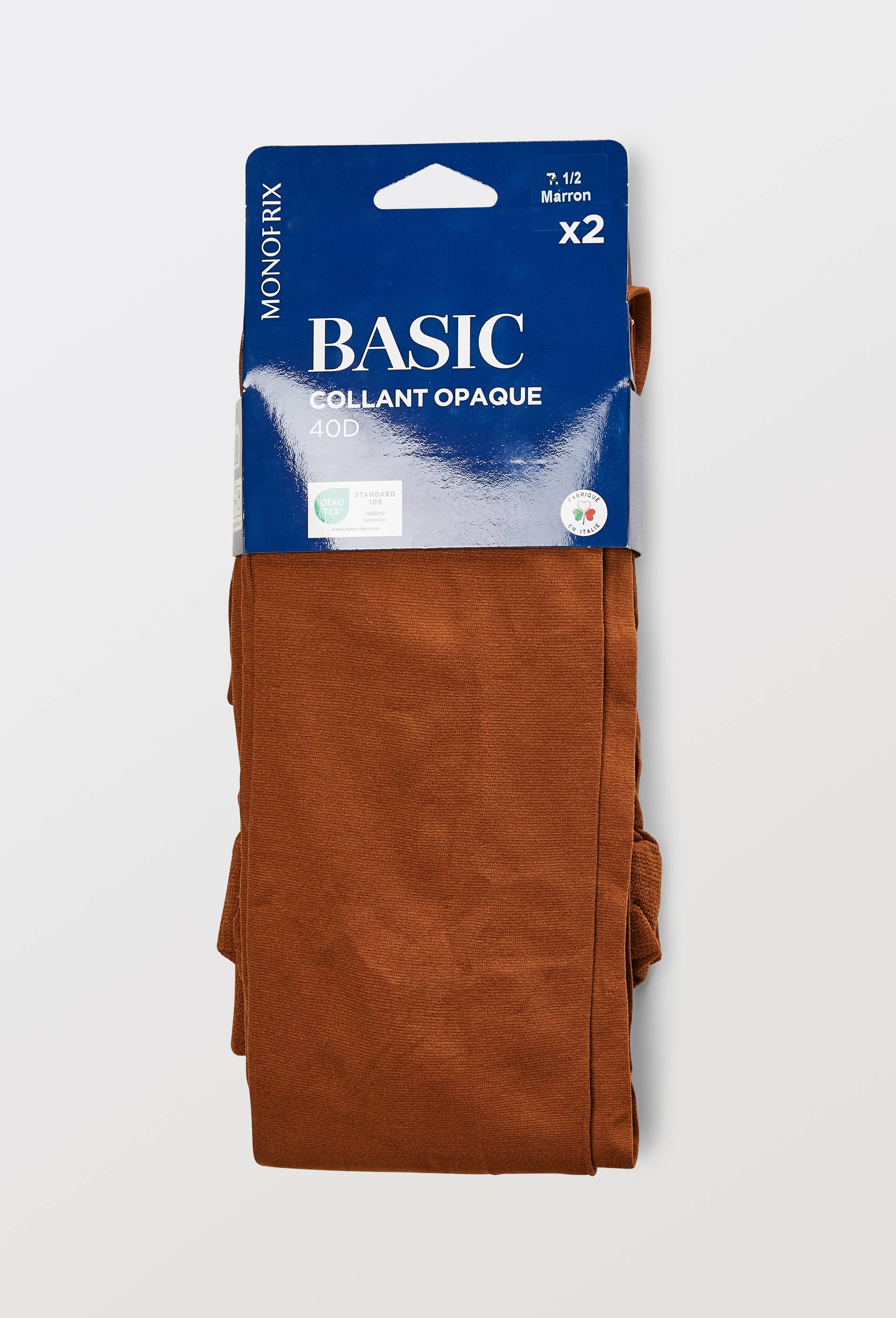 Lot de 2 collants opaques BASIC, Brun clair, large image number 2