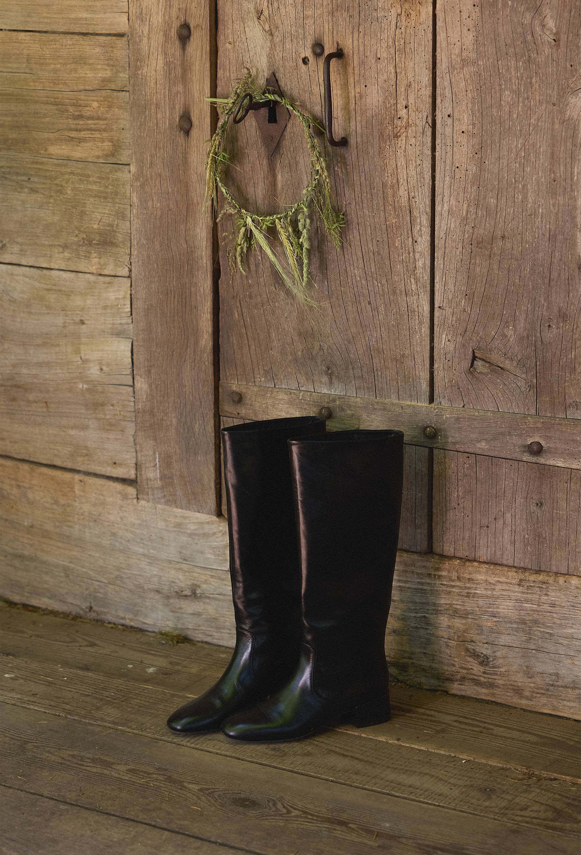 Bottes hautes en cuir NOIR pour femme MONOPRIX PREMIUM