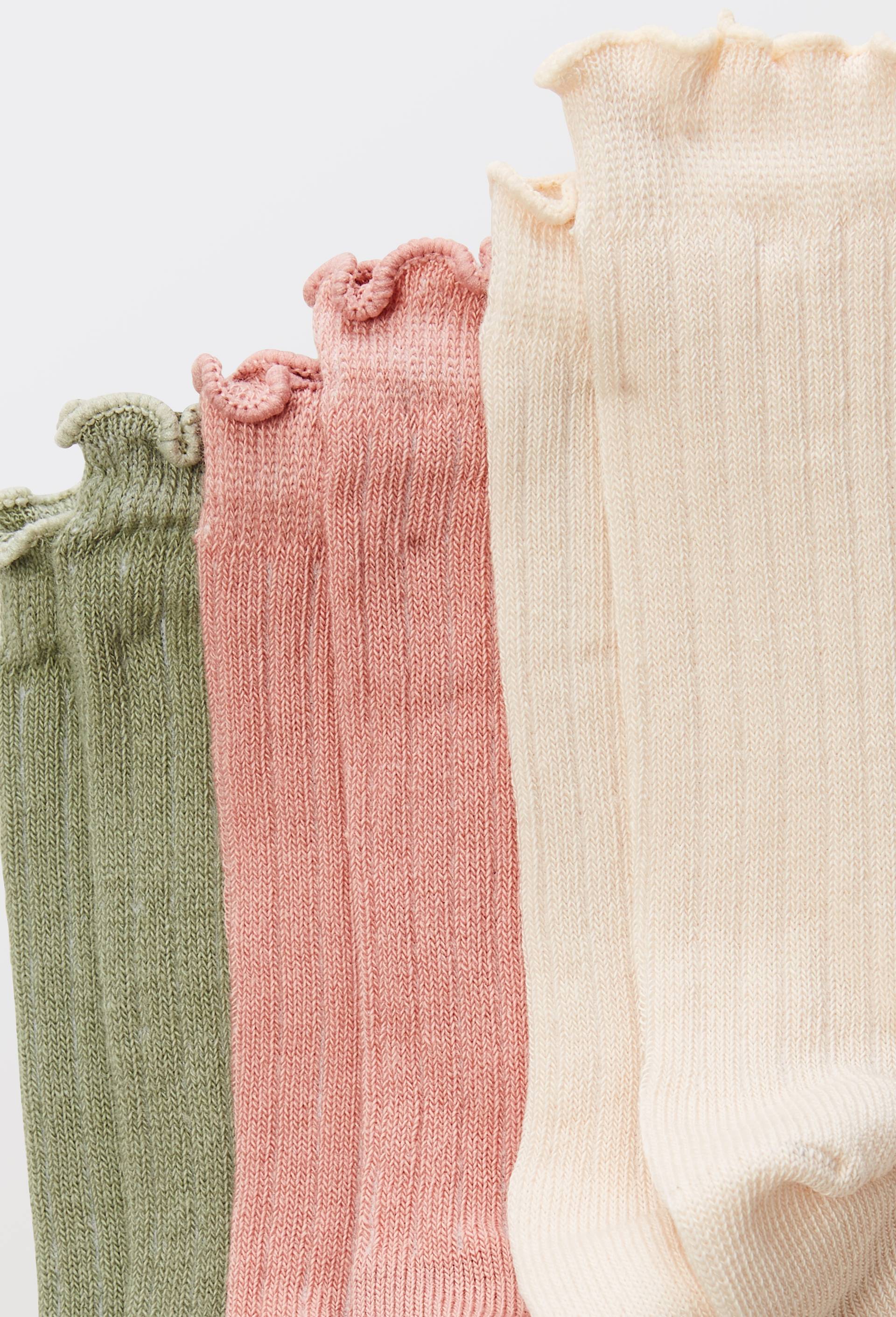 Lot de 3 paires de chaussettes ray&eacute;es contenant du coton BIO, Vert fonc&eacute;, large image number 2.0