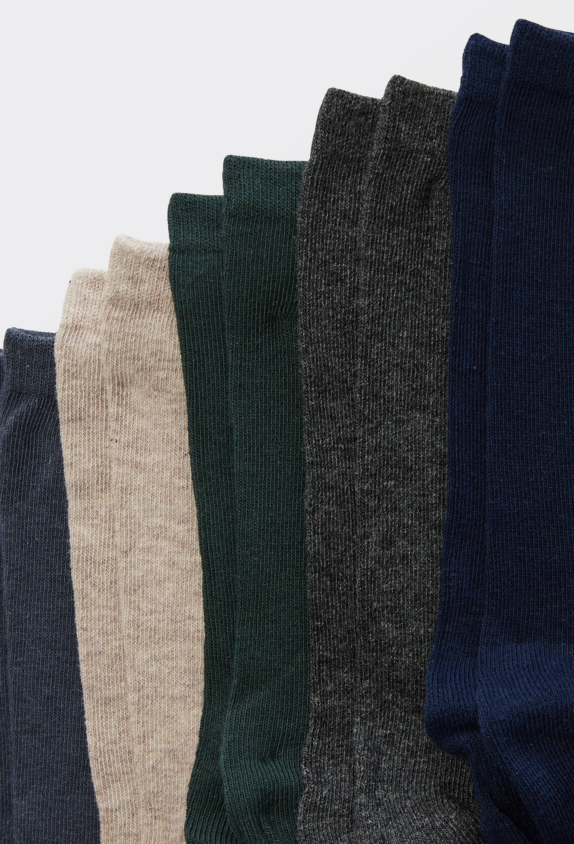 Lot de 5 paires de chaussettes unies contenant du coton BIO, Vert fonc&eacute;, large image number 2