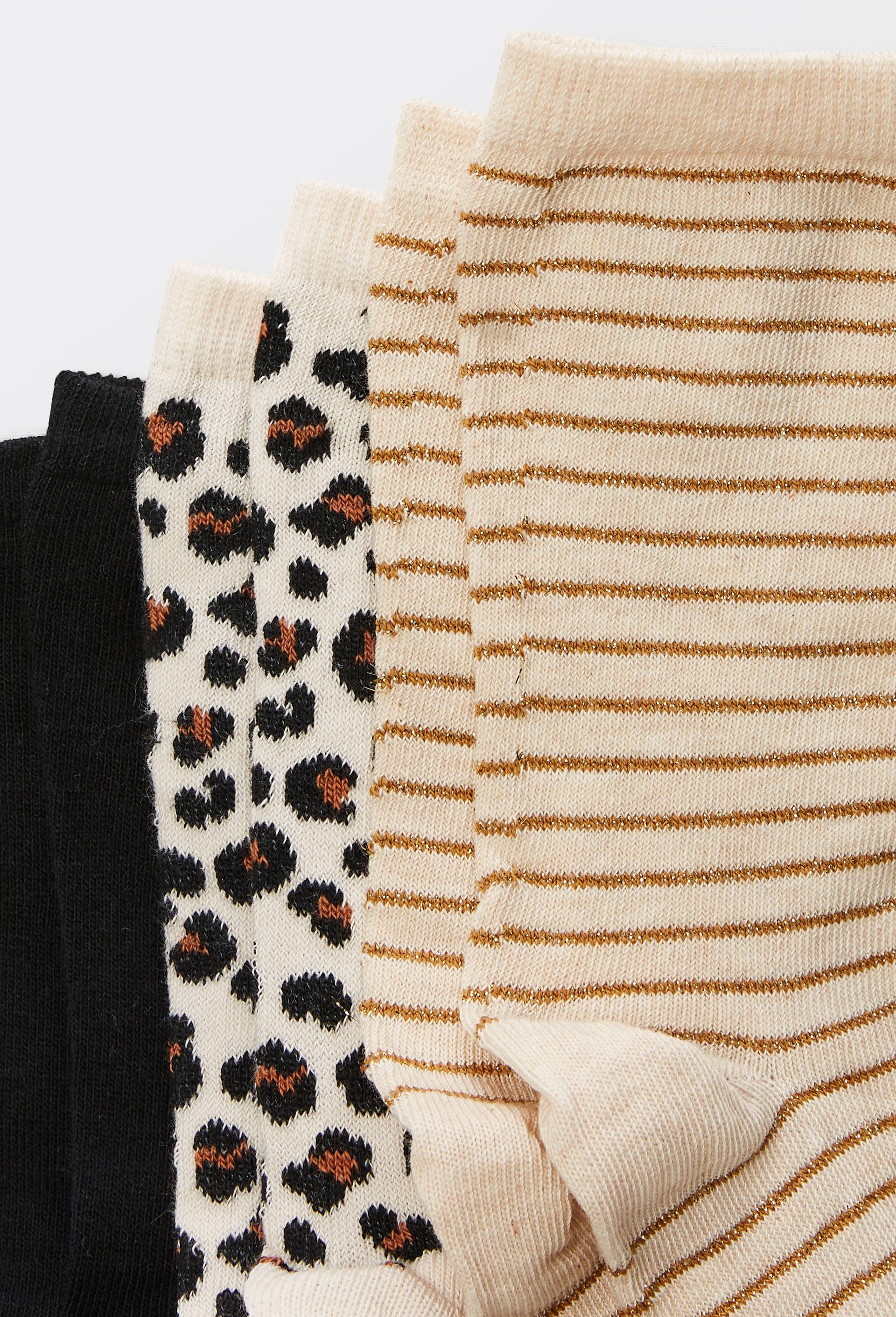 Lot de 3 paires de chaussettes ray&eacute;es contenant du coton BIO, Ecru, large image number 2