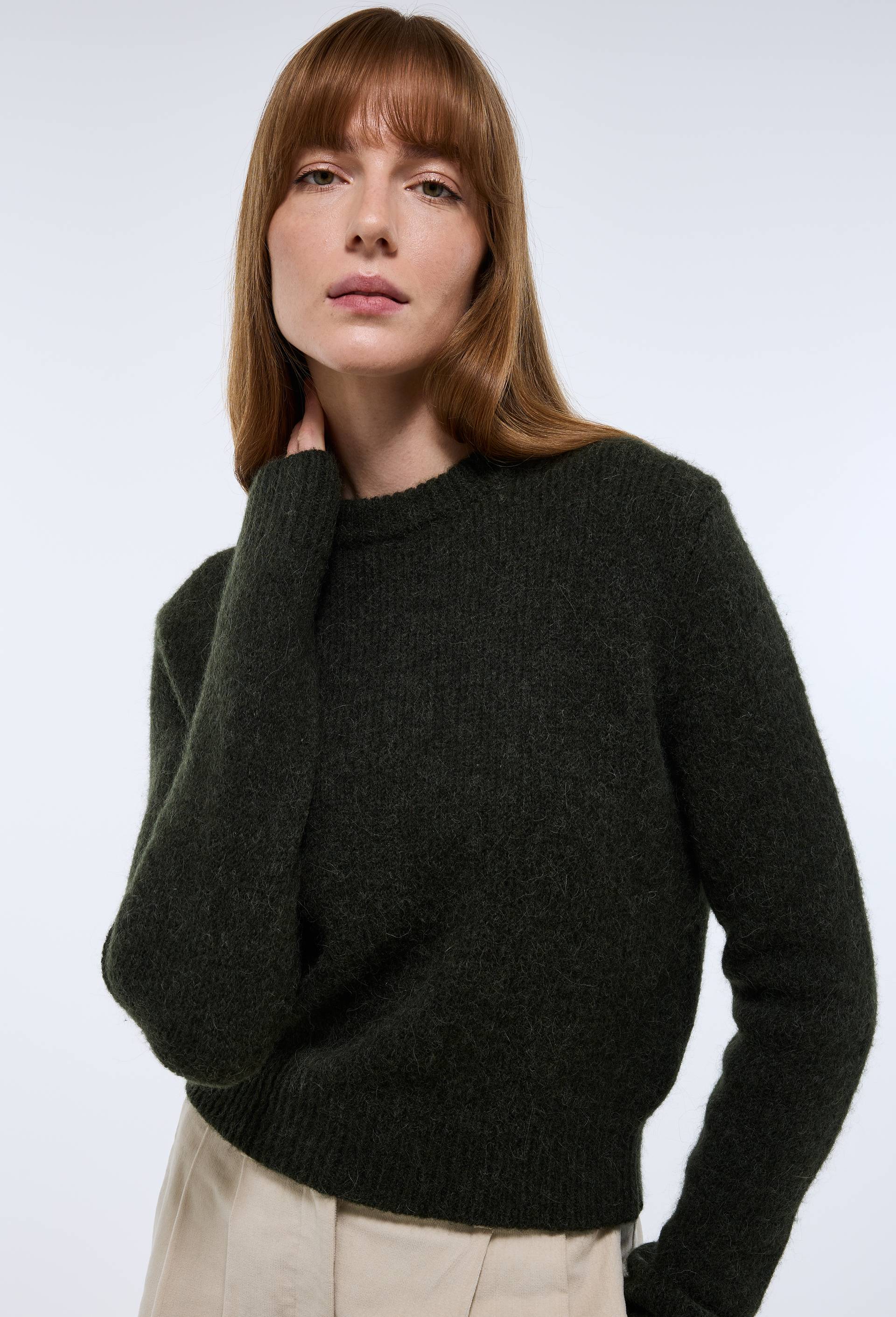 Pull manches longues col rond en alpaga - MONOPRIX PREMIUM - Modalova
