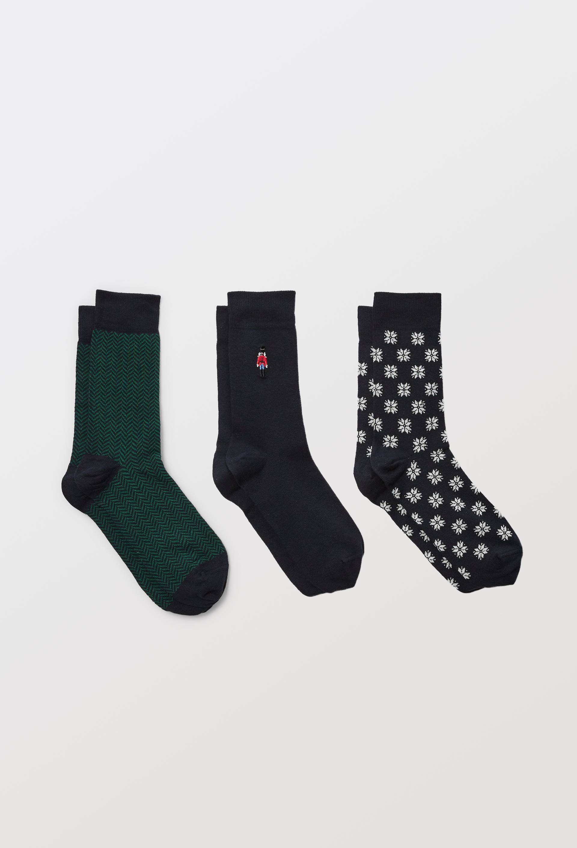 Coffret de chaussettes fantaisie en coton, Bleu fonc&eacute;, large image number 0