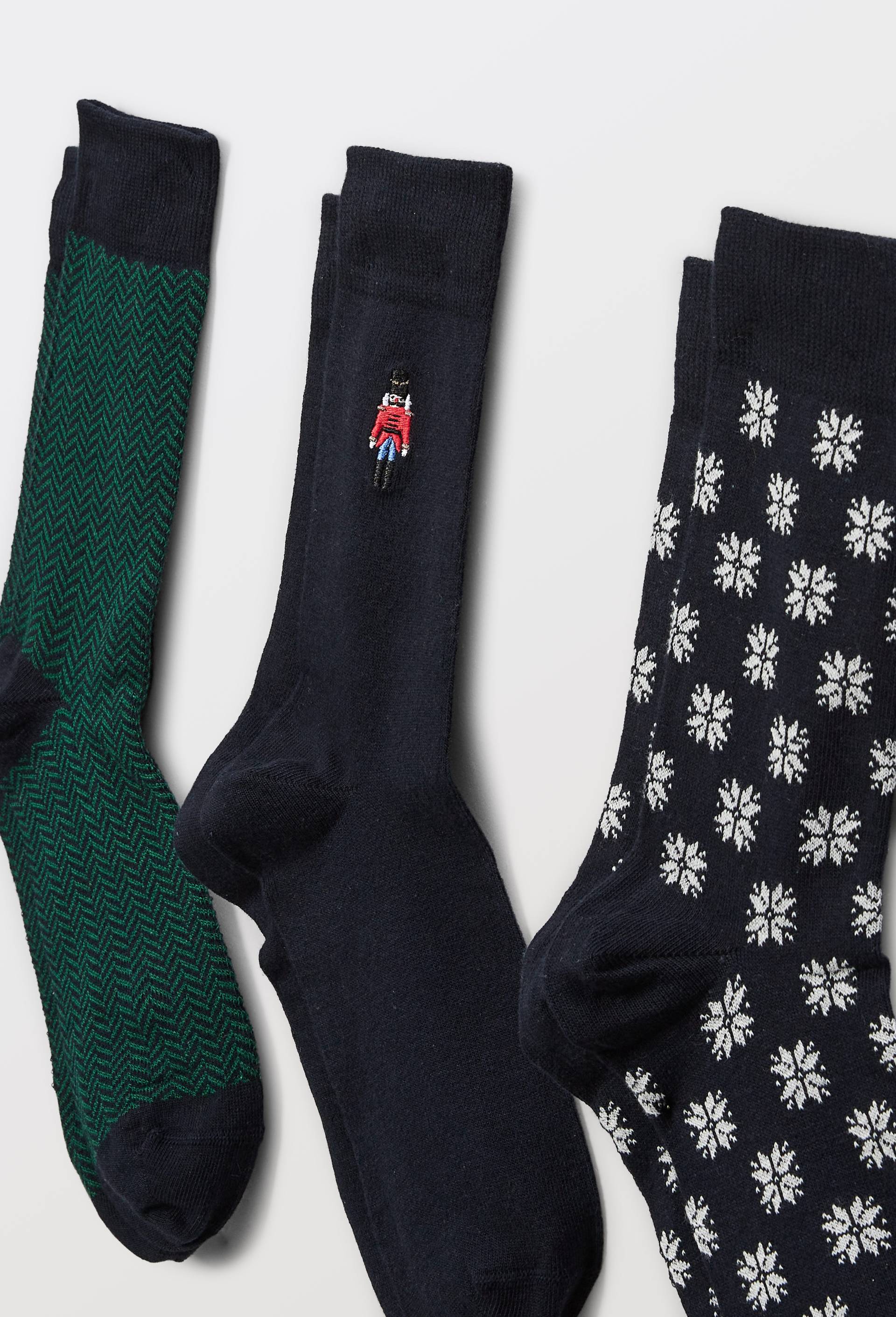 Coffret de chaussettes fantaisie en coton, Bleu fonc&eacute;, large image number 3