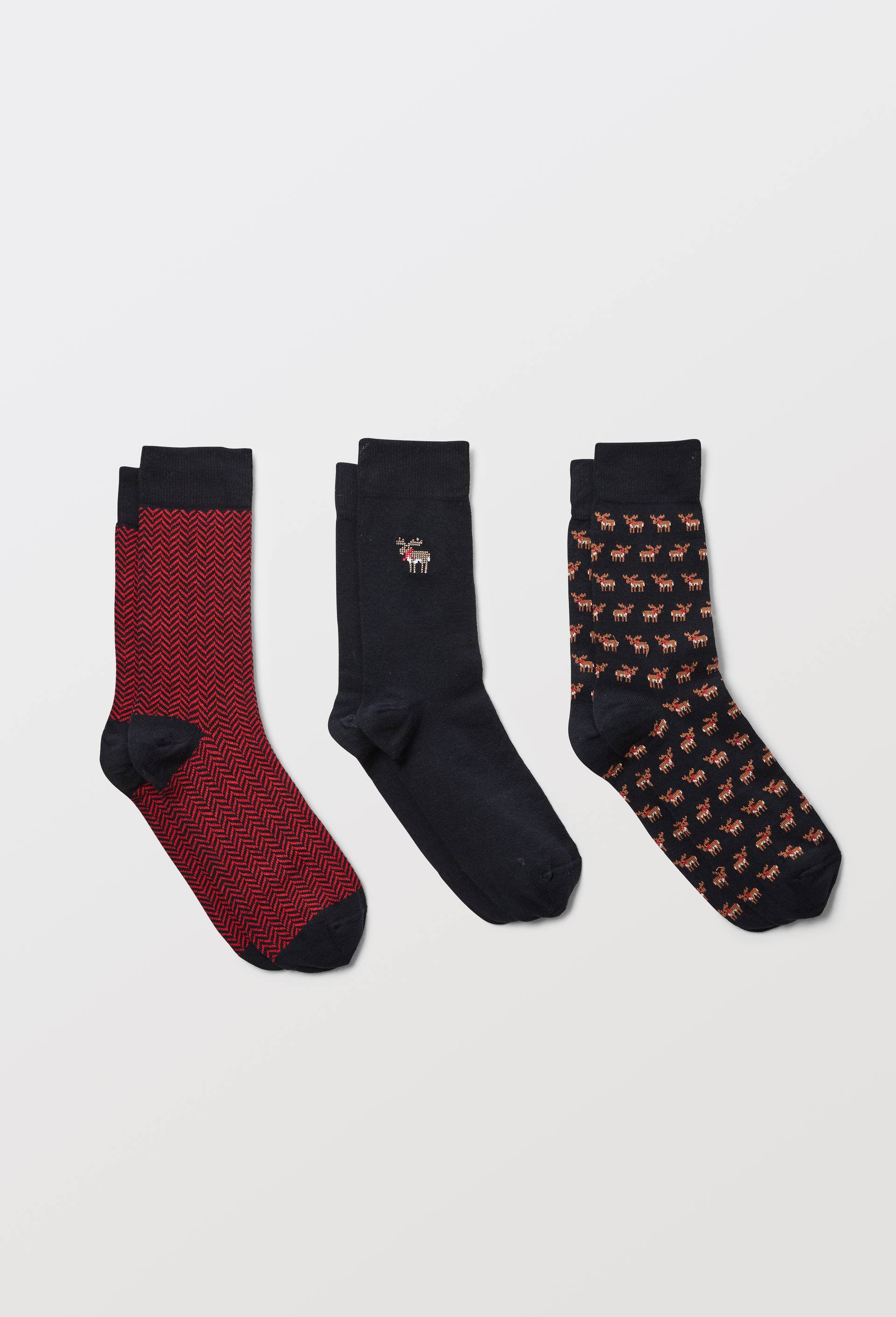 Coffret de chaussettes fantaisie en coton, Rouge, large image number 0