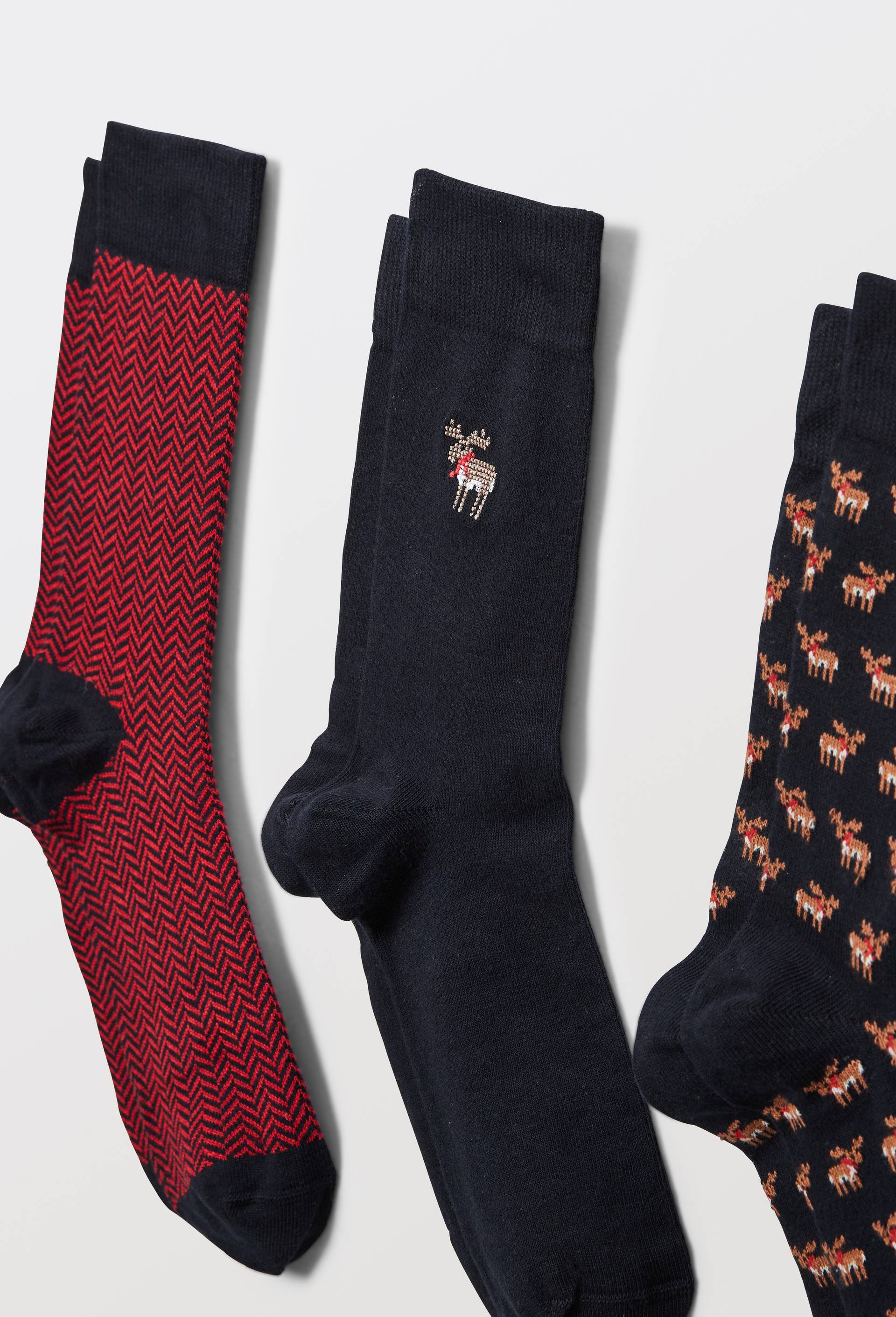 Coffret de chaussettes fantaisie en coton, Rouge, large image number 3