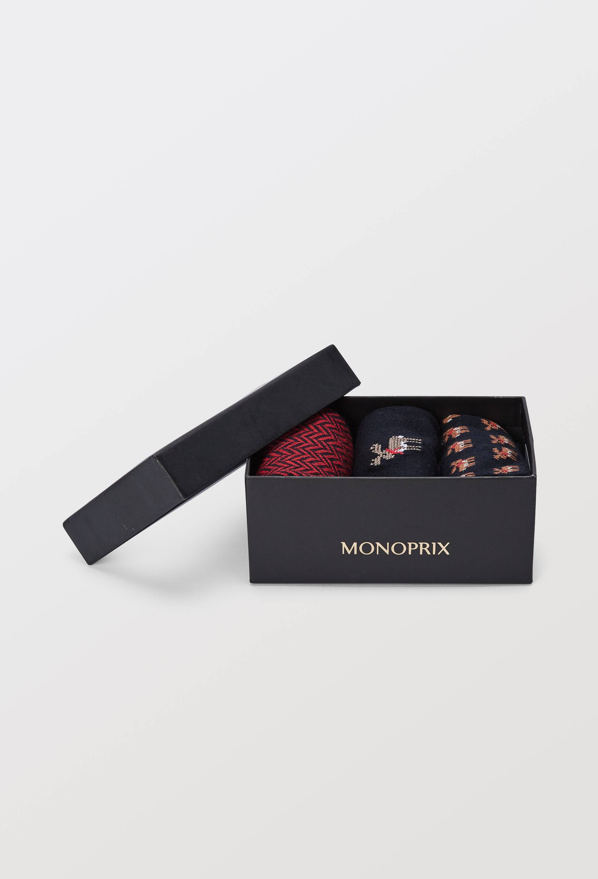 Coffret de chaussettes fantaisie en coton, Rouge, large image number 4