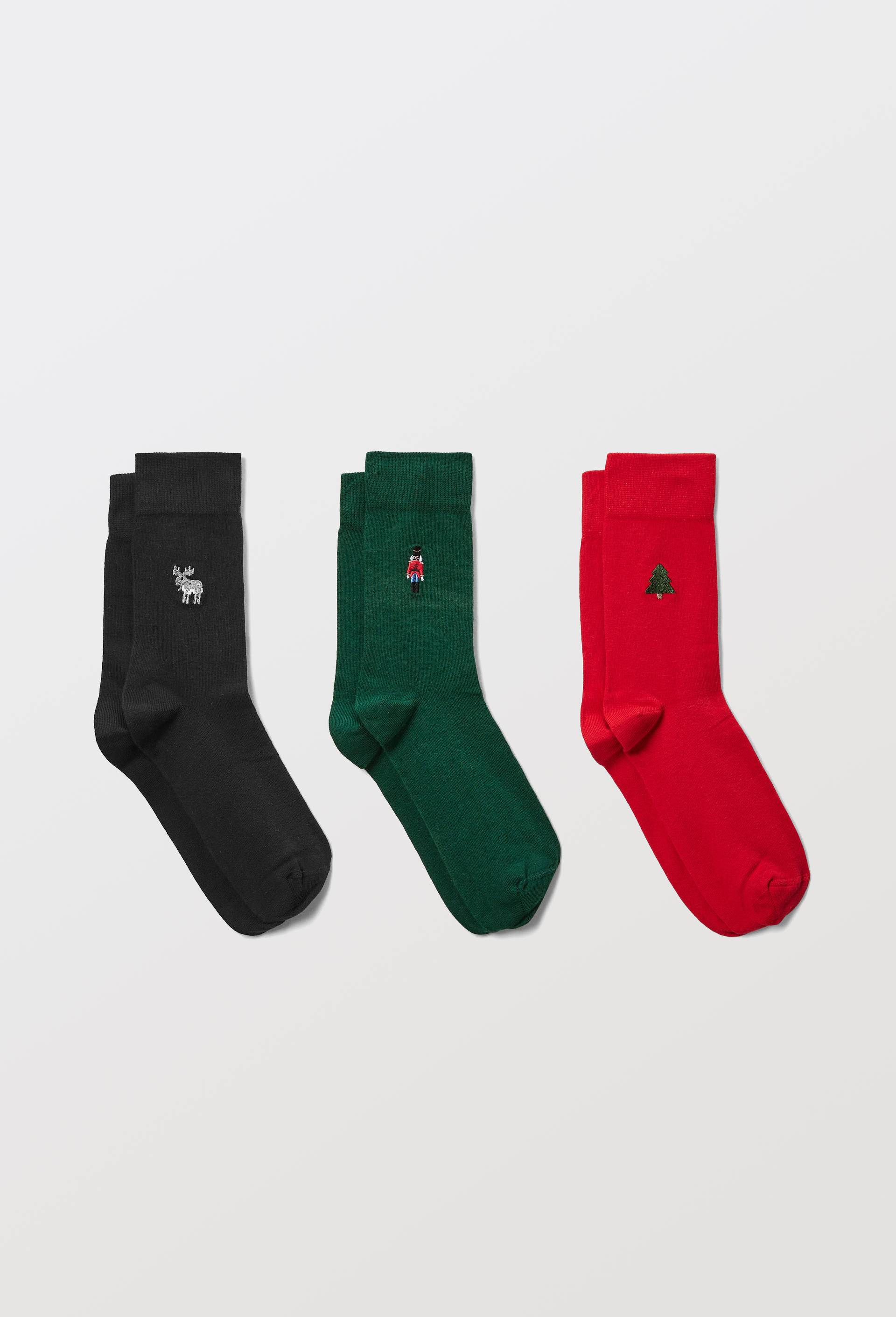 Coffret de chaussettes fantaisie en coton, Vert fonc&eacute;, large image number 0