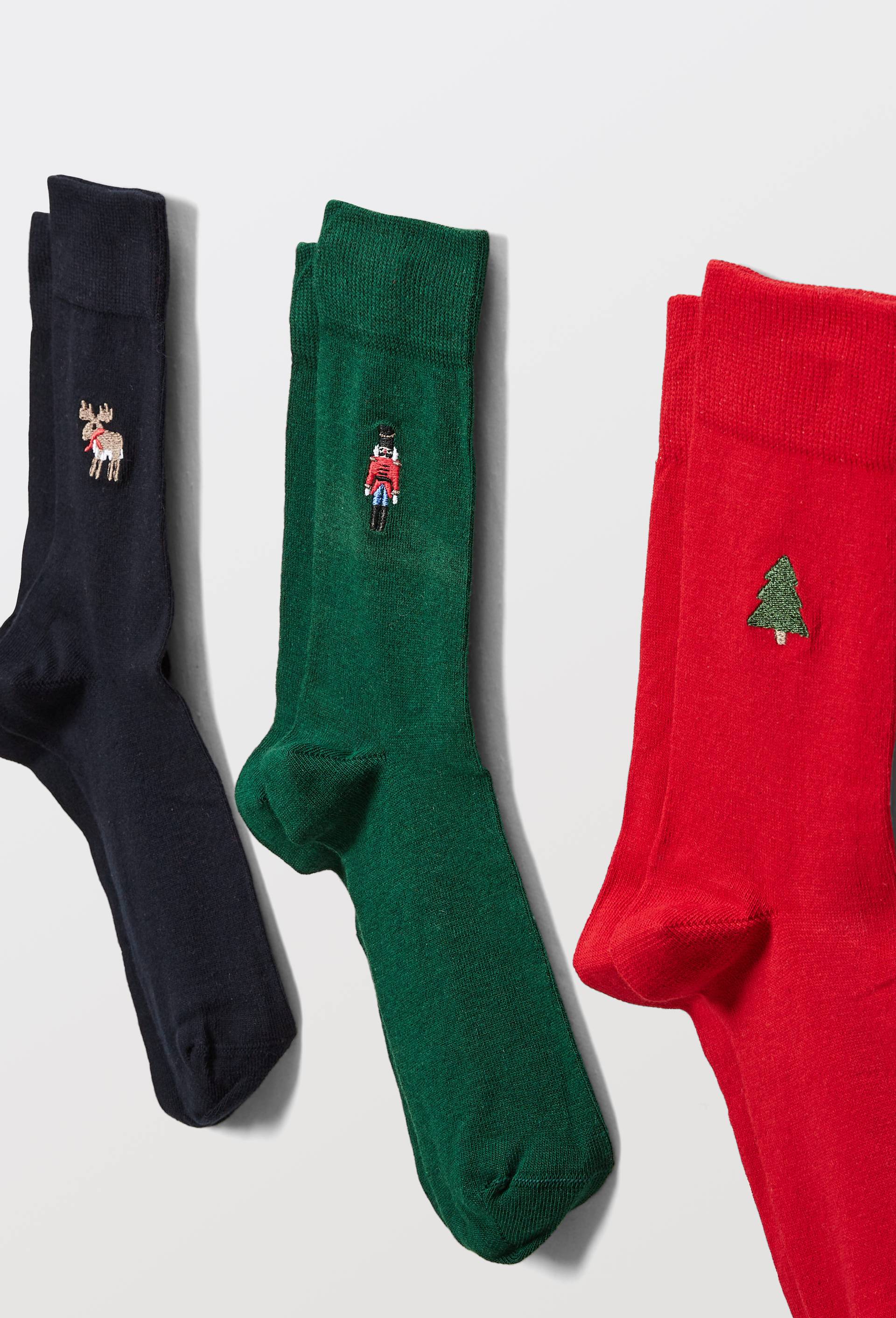 Coffret de chaussettes fantaisie en coton, Vert fonc&eacute;, large image number 1