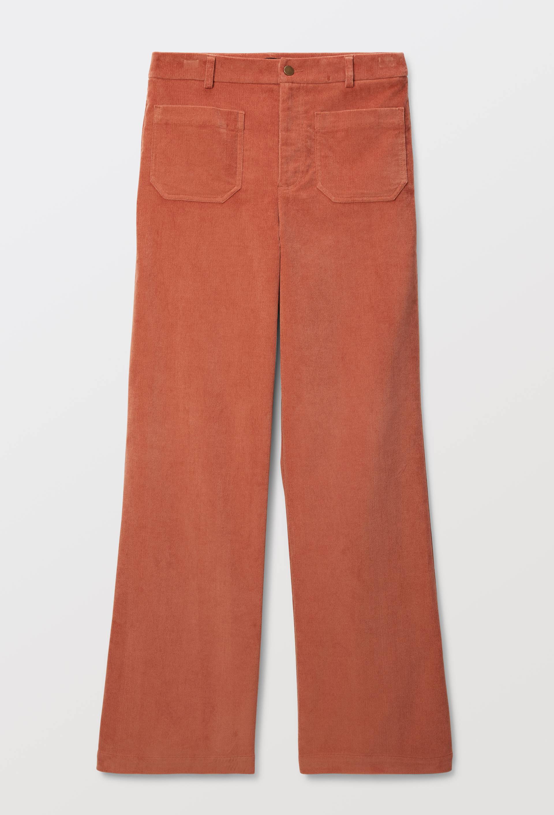 Pantalon large en velours poches plaqu&eacute;es, Rose fonc&eacute;, large image number 3.0