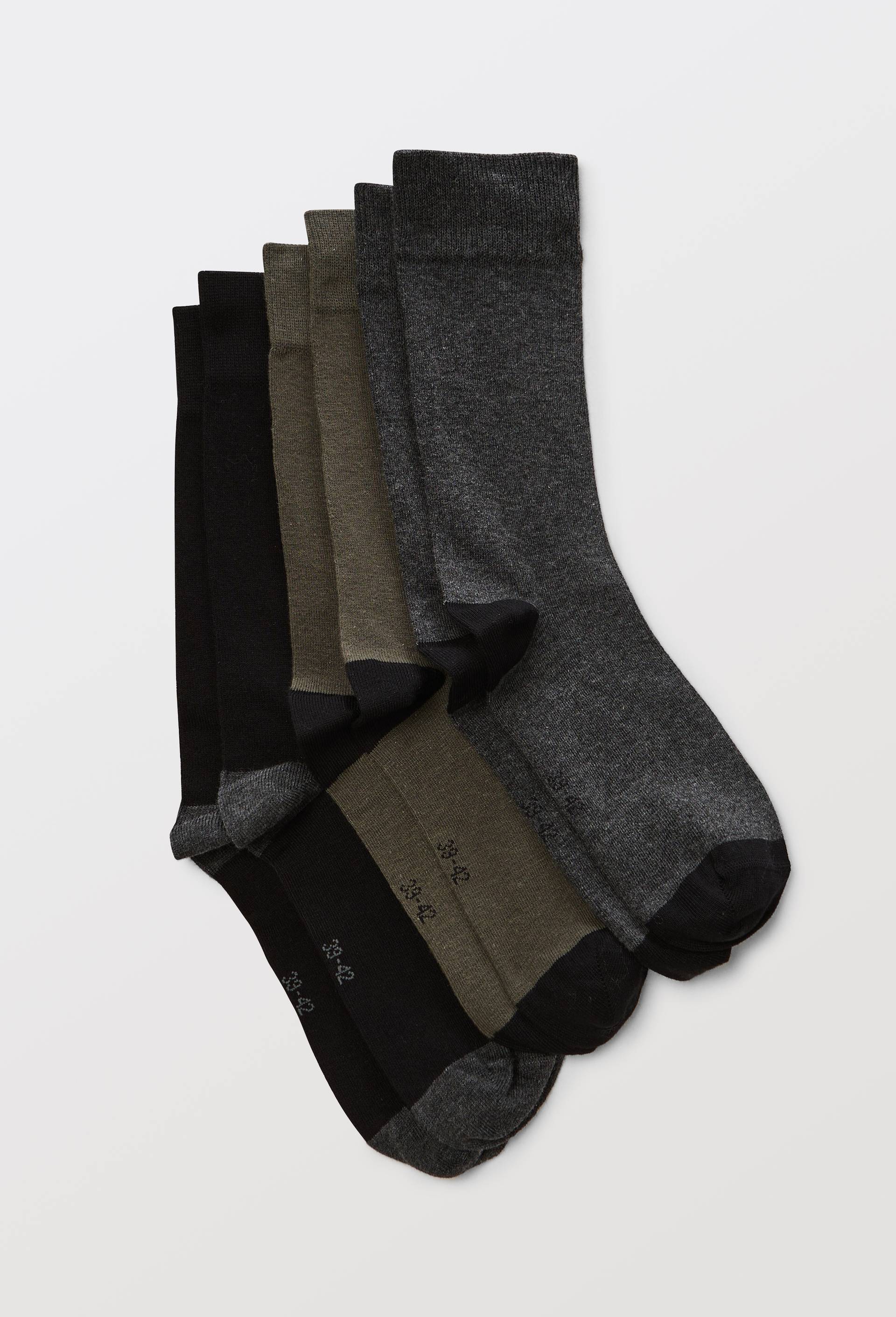 Lot de 3 paires de chaussettes fantaisie en coton, Vert fonc&eacute;, large image number 0