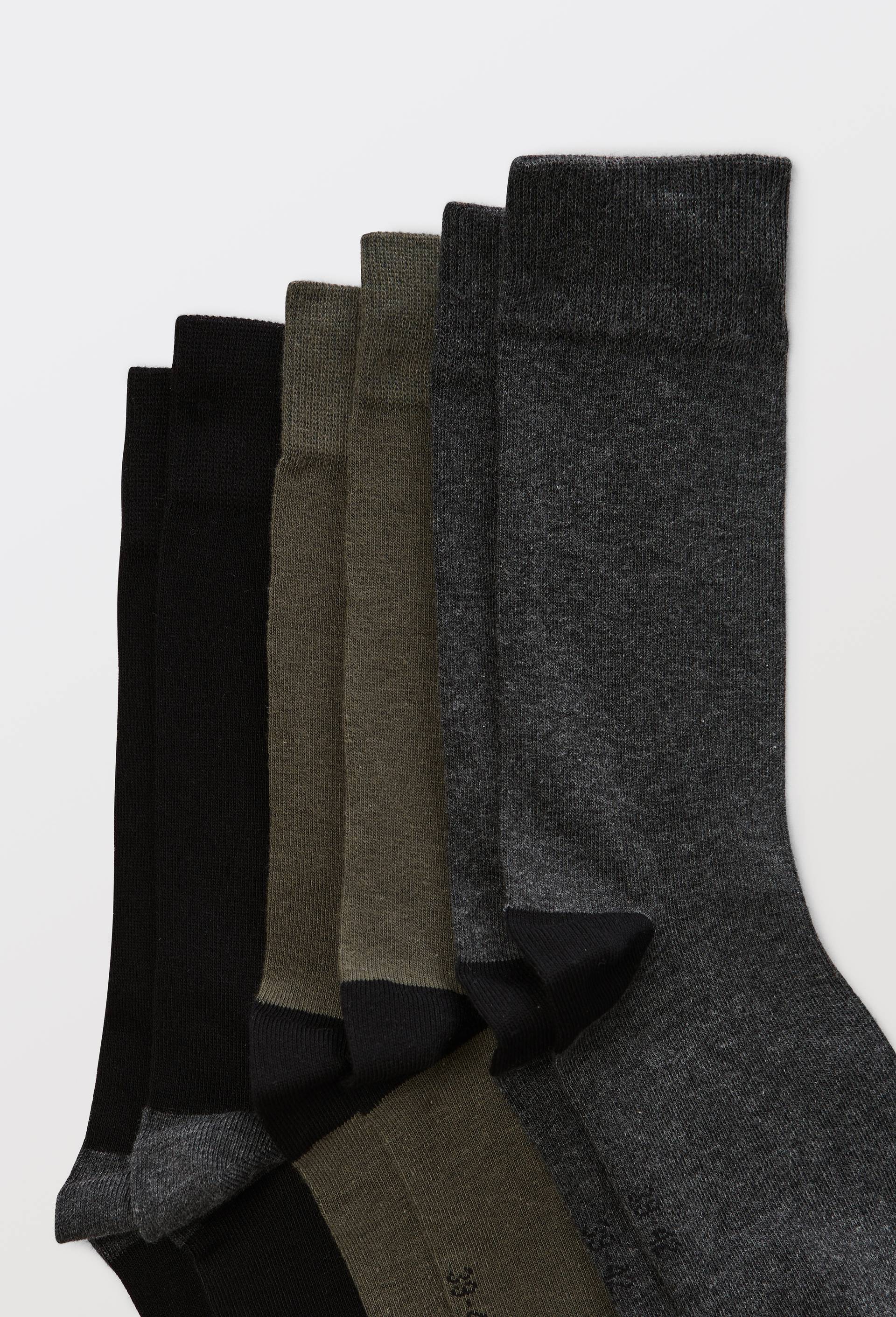 Lot de 3 paires de chaussettes fantaisie en coton, Vert fonc&eacute;, large image number 1
