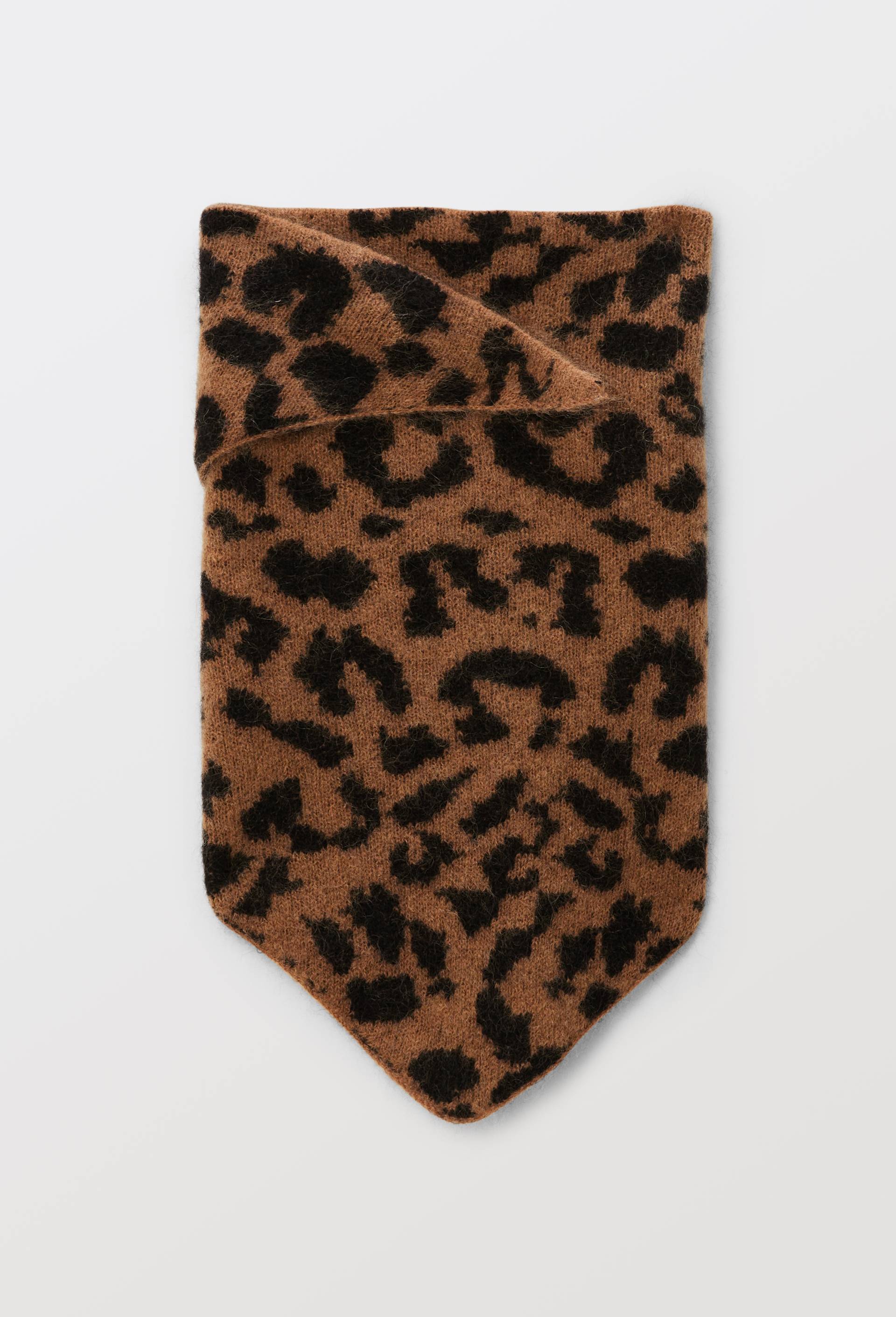 Echarpe triangle imprim&eacute;e animalier contenant du mohair, Brun clair, large image number 0.0