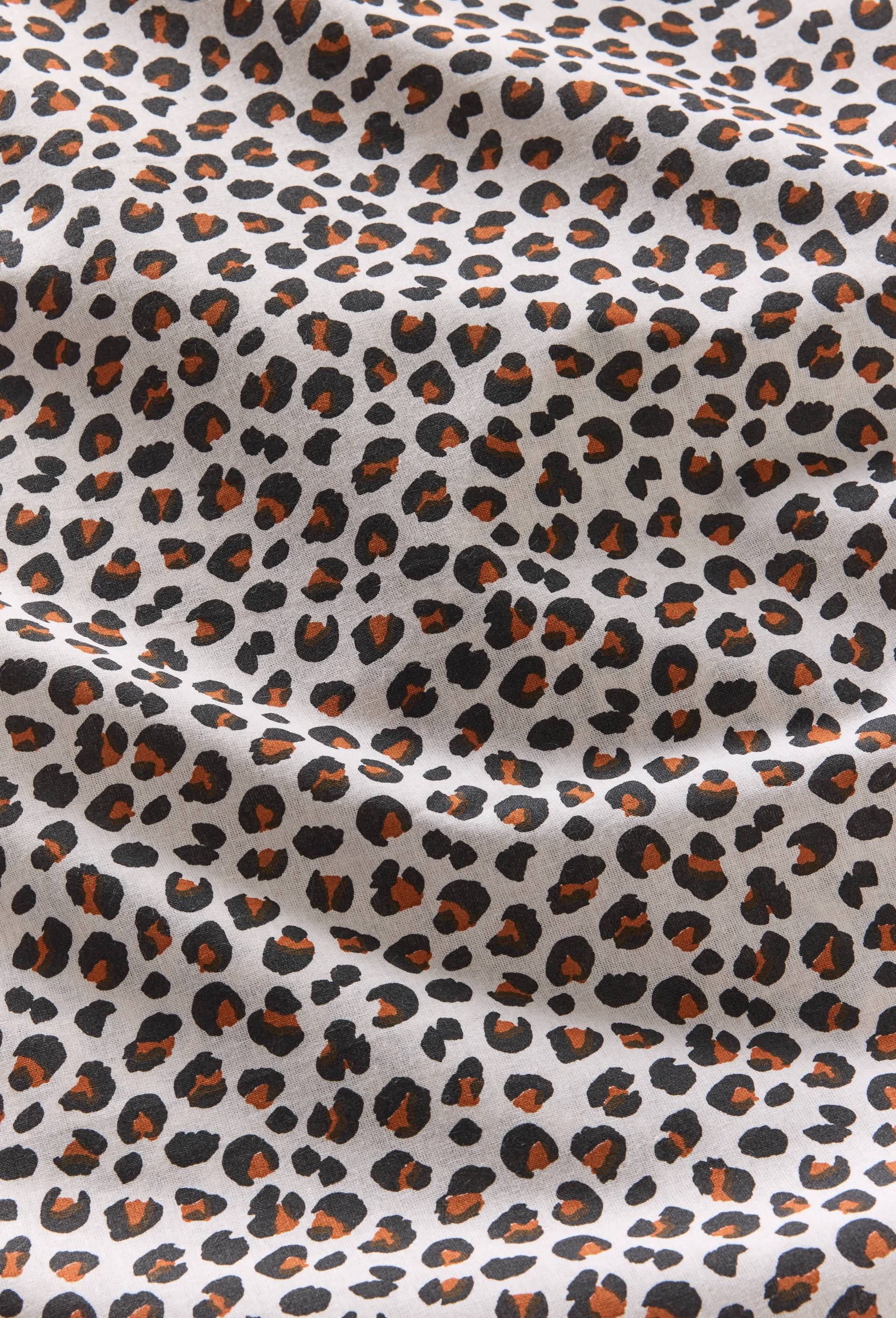 Lot housse de couette et 2 taies carr&eacute;e 63x63cm imprim&eacute;e l&eacute;opard  , 100% coton bio GOTS, Ecru, large image number 2