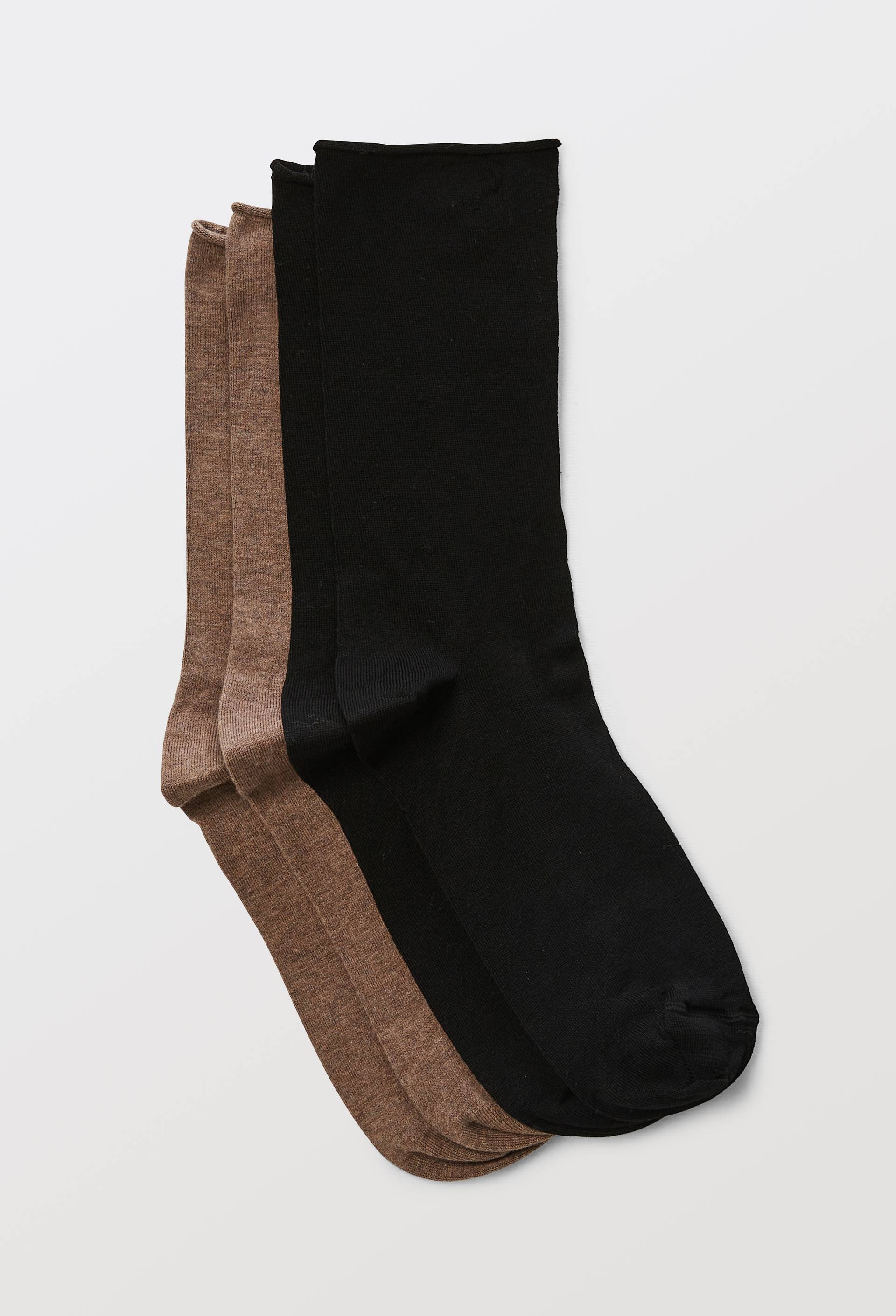 Lot de 2 paires de chaussettes en fil d'&eacute;cosse, Beige fonc&eacute;, large image number 1.0