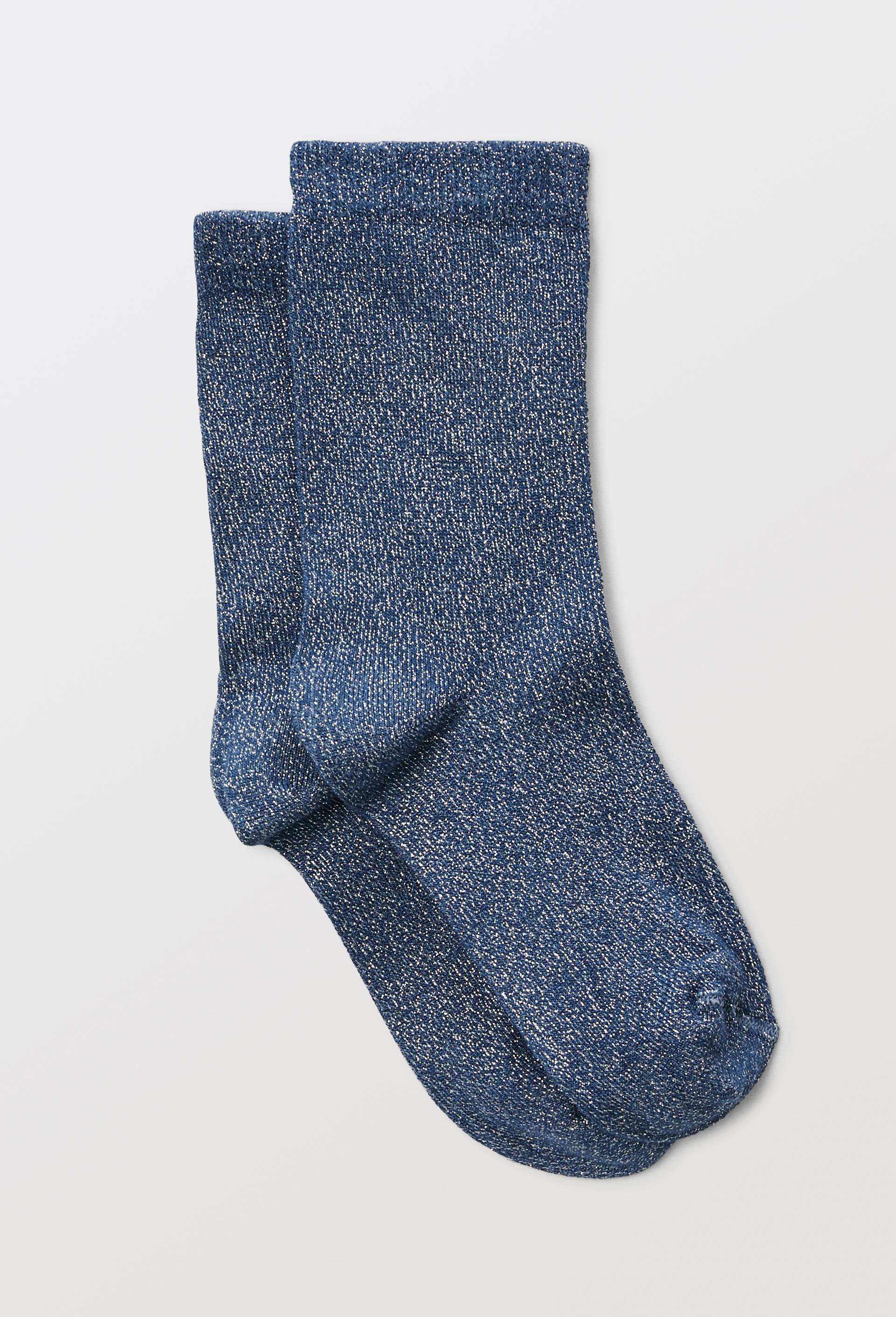 Paire de chaussettes en lurex, Bleu, large image number 0.0