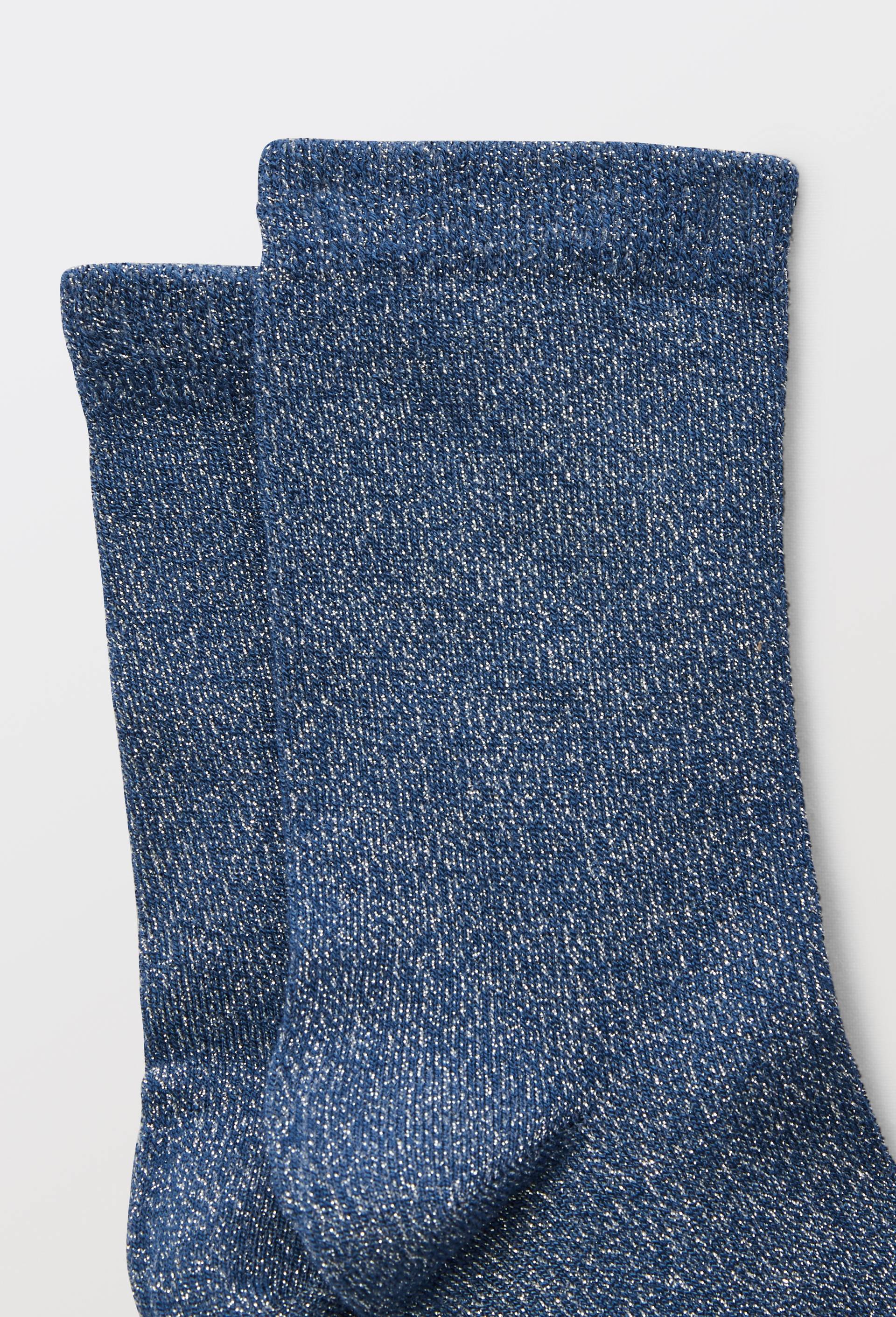 Paire de chaussettes en lurex, Bleu, large image number 1