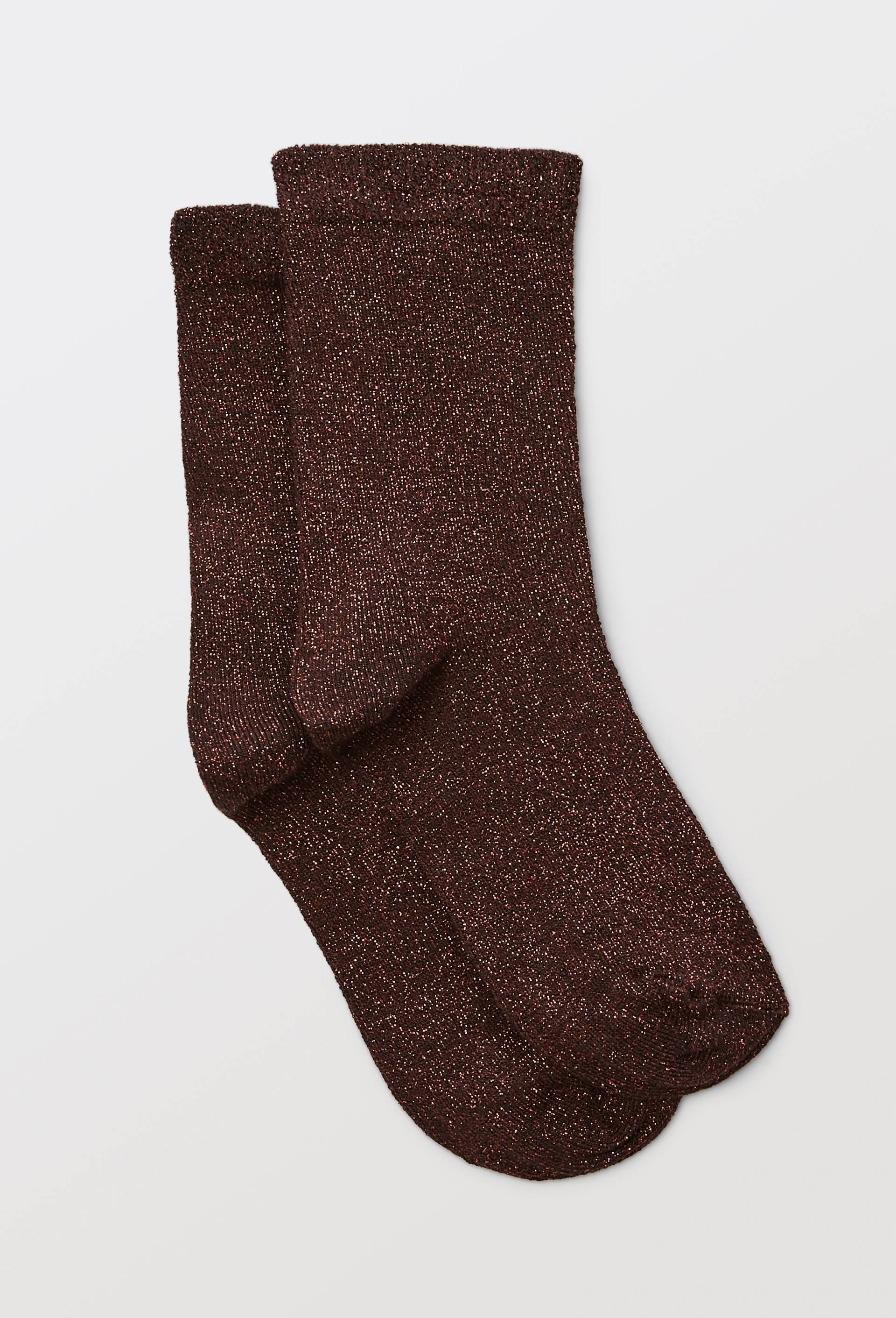 Paire de chaussettes en lurex, Brun, large image number 0.0