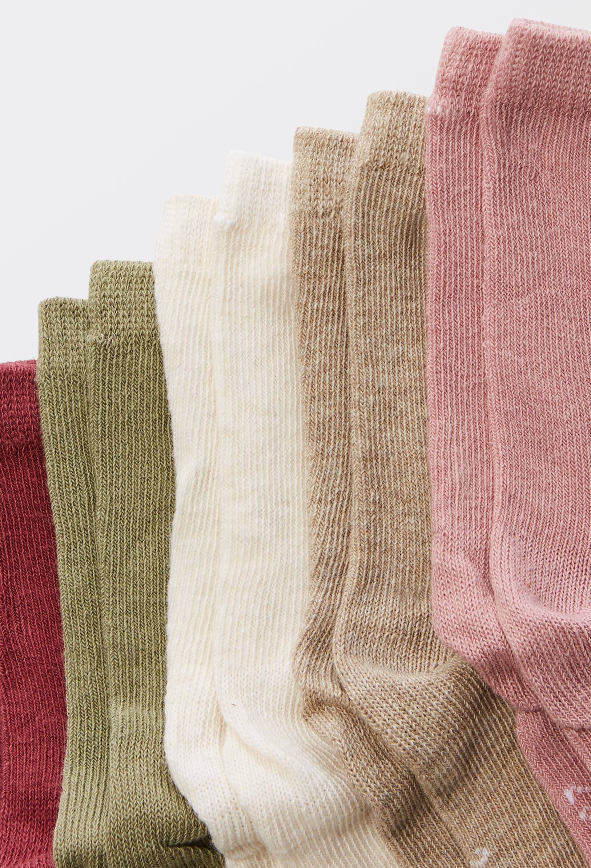 Lot de 5 paires de chaussettes unies contenant du coton BIO, Rose clair, large image number 2.0