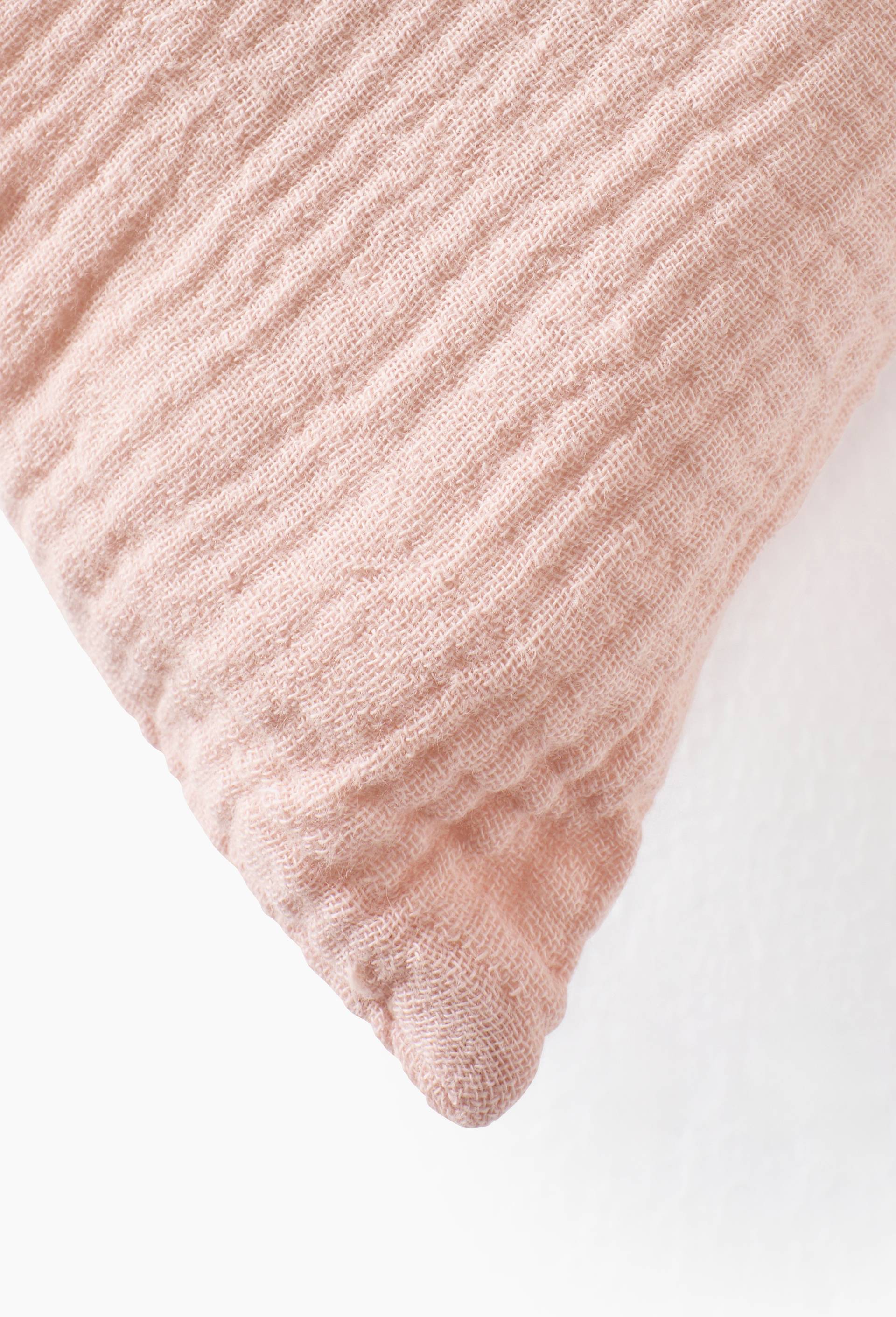 Taie d'oreiller carr&eacute;e unie, 63x63cm, 100% coton bio GOTS, Rose, large image number 3