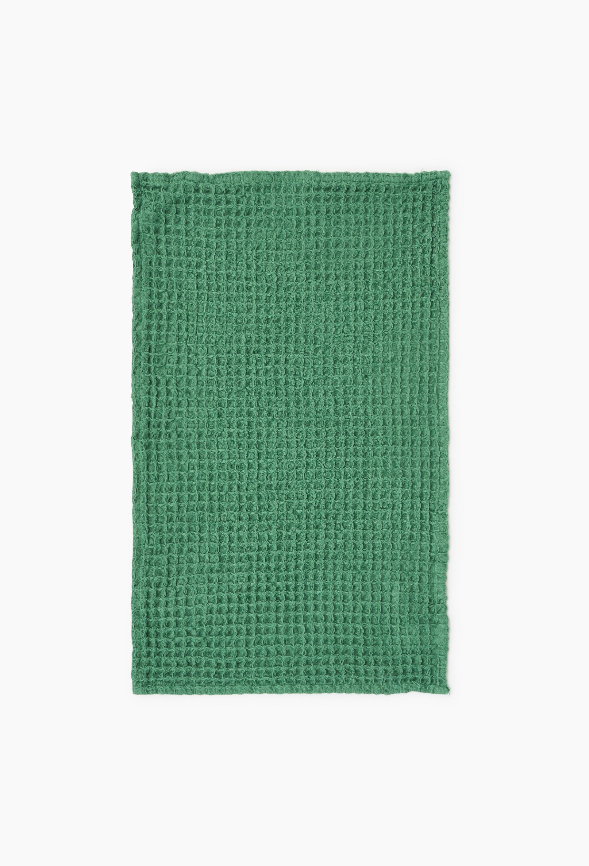 Essuie main nid d'abeille, 30x50cm, 100% coton bio GOTS, Vert, large image number 1.0