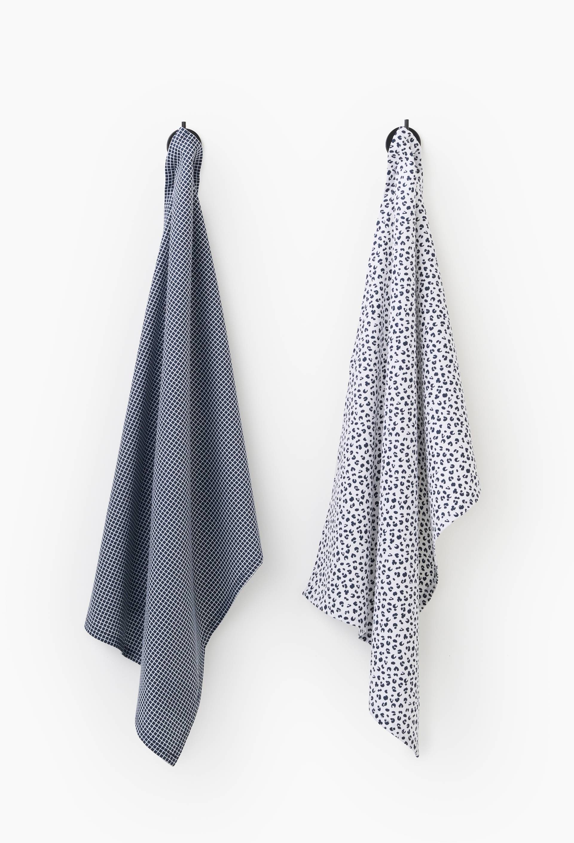 Lot de 2 torchons , 50x70cm, 100% coton bio GOTS, Bleu fonc&eacute;, large image number 0