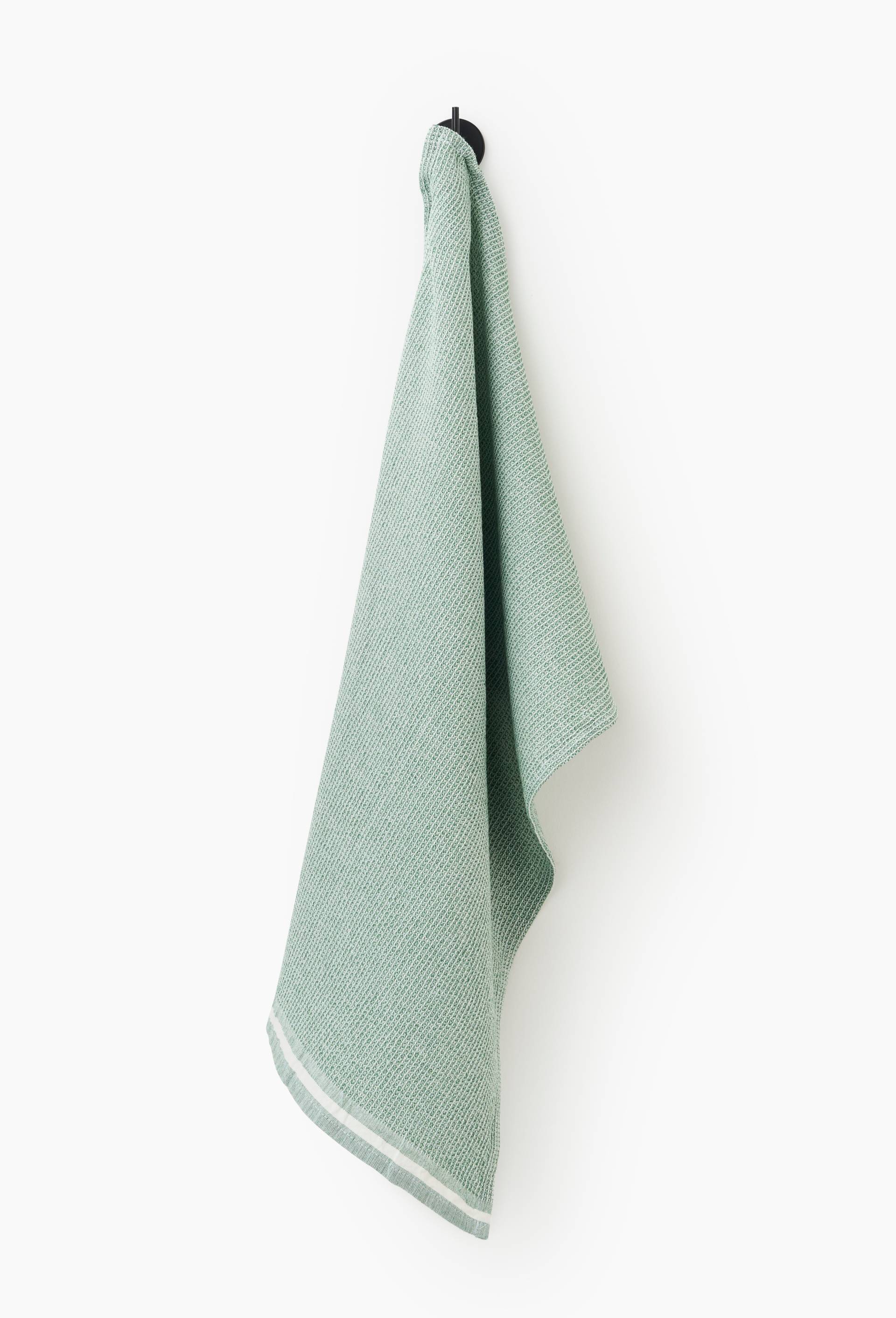 Torchon en nid d'abeille, 50x70cm, 100% coton bio GOTS, Vert, large image number 0