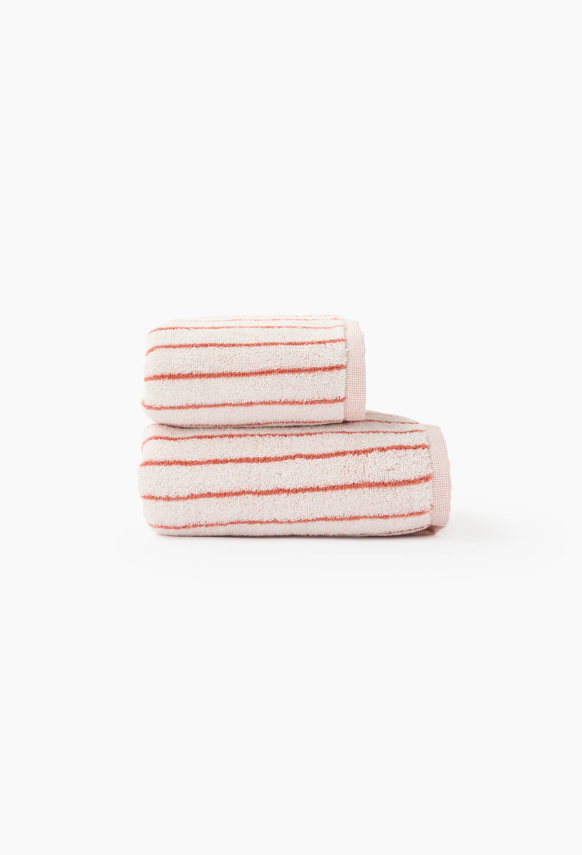 Lot serviette et drap de bain, 50x90cm et 70x130cm, 100% coton bio GOTS, Orange fonc&eacute;, large image number 0.0