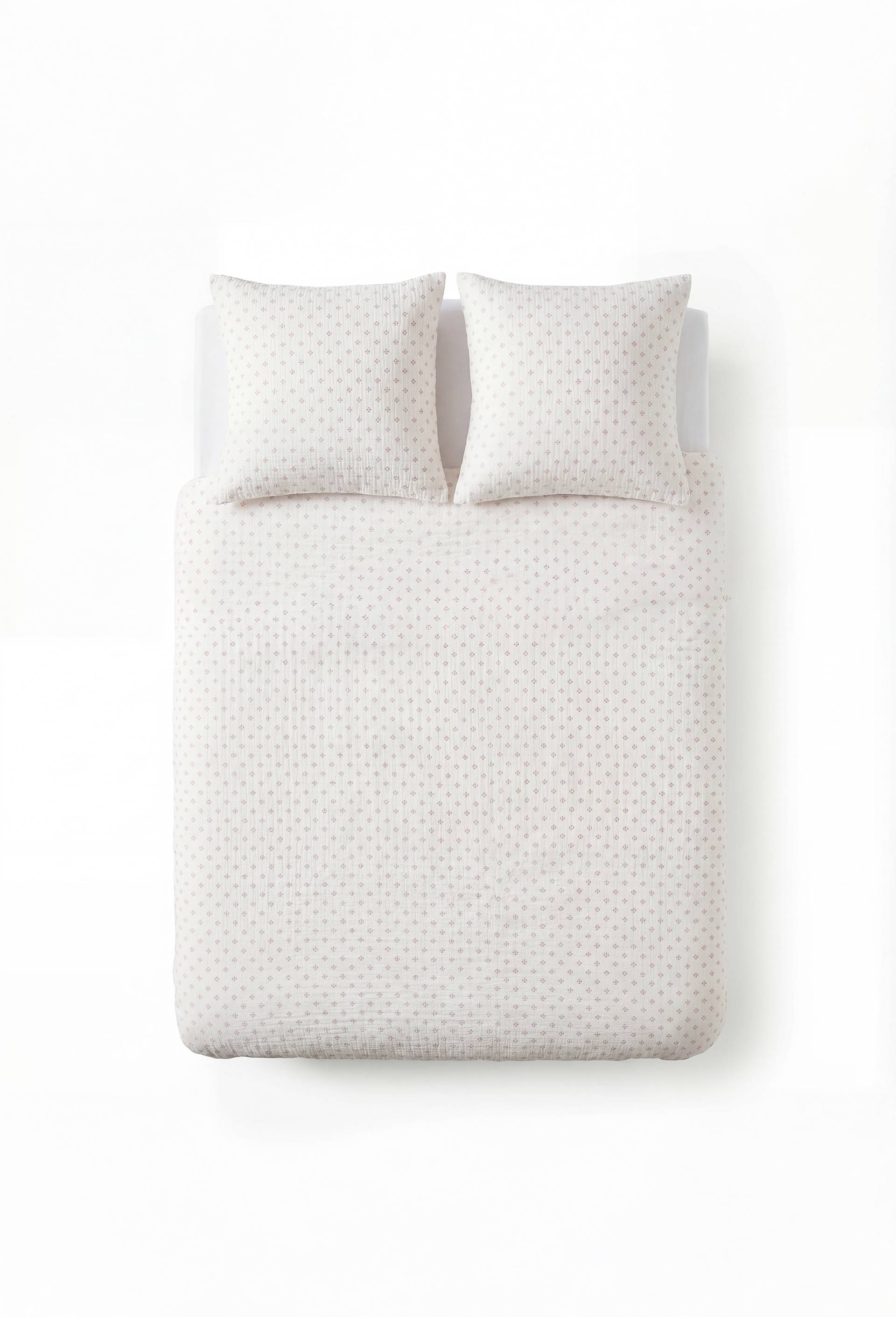 Housse de couette en gaze de coton imprim&eacute;e, 100% coton bio GOTS, Rose, large image number 1.0
