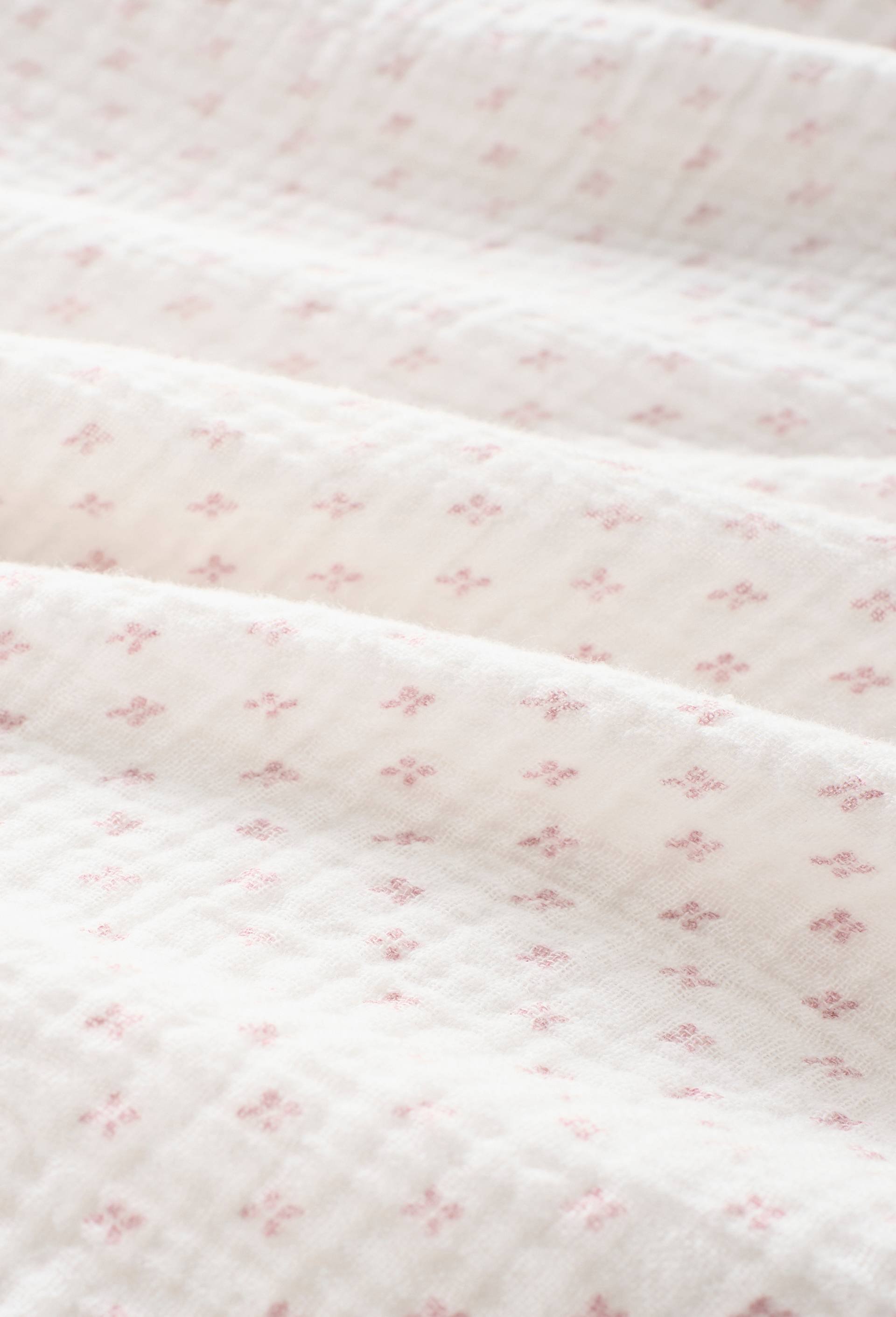 Housse de couette en gaze de coton imprim&eacute;e, 100% coton bio GOTS, Rose, large image number 2.0