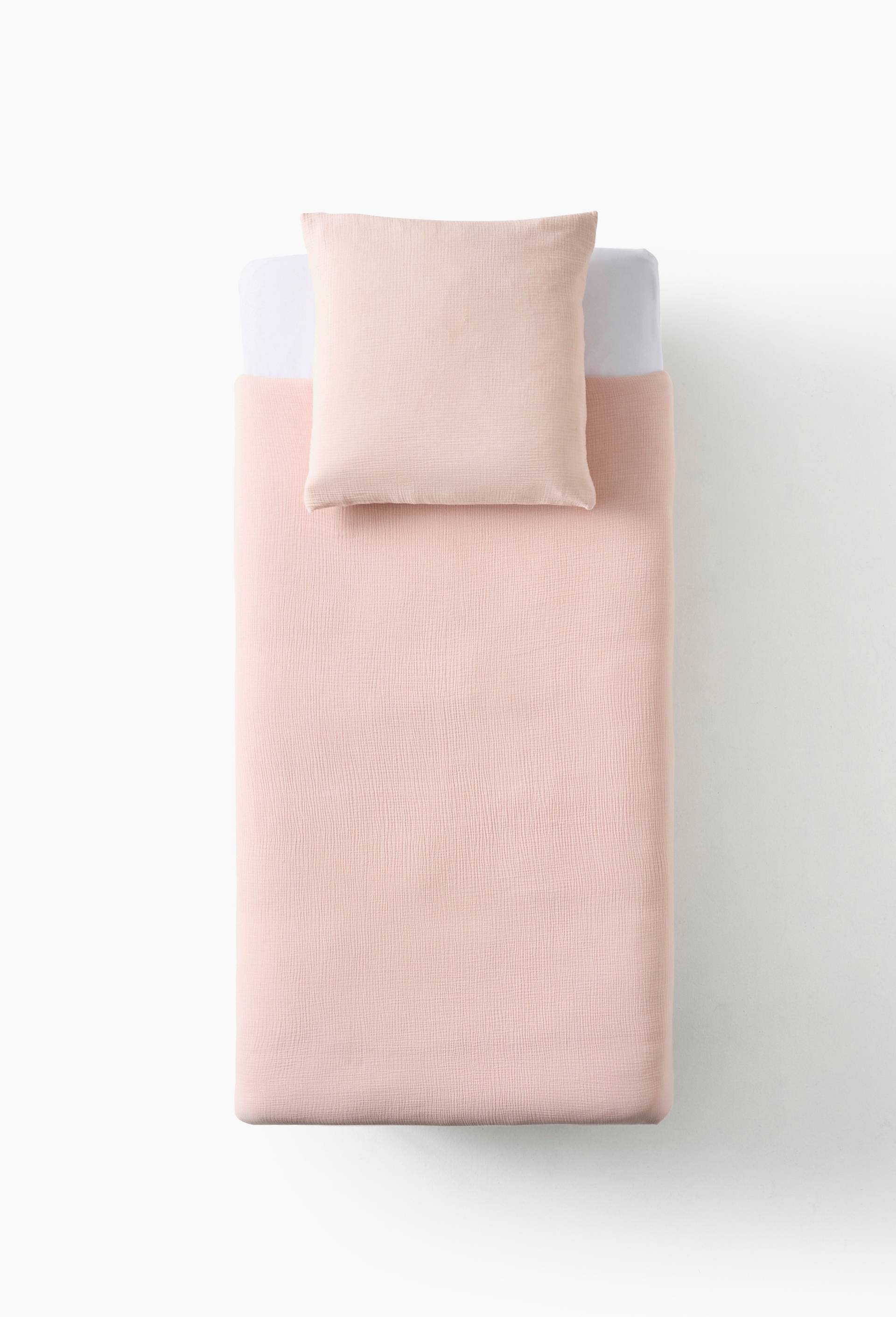 Housse de couette gaze de coton unie, 240x220cm,  100% coton bio GOTS, Rose, large image number 1.0