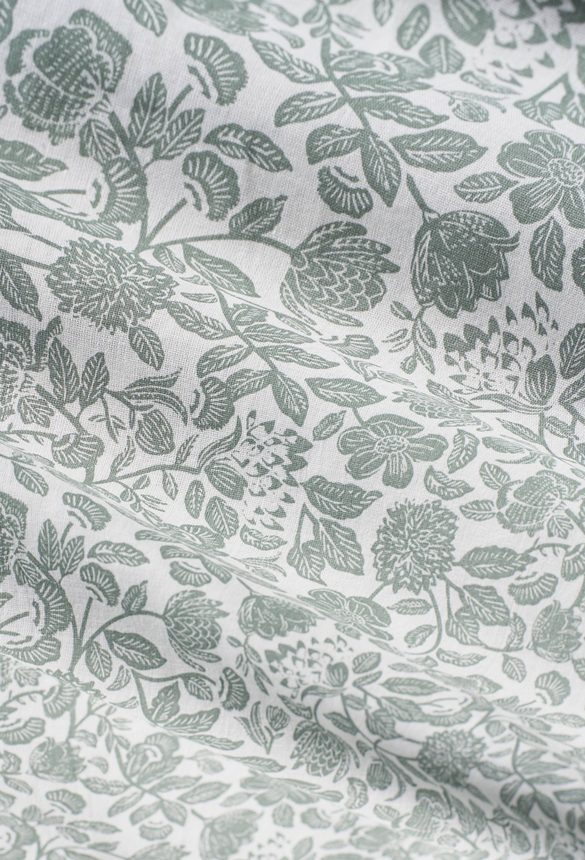 Lot housse de couette et taie carr&eacute;e 63x63cm imprim&eacute;, 100% coton bio GOTS,  52 fils HC finition boutons, Vert, large image number 2.0
