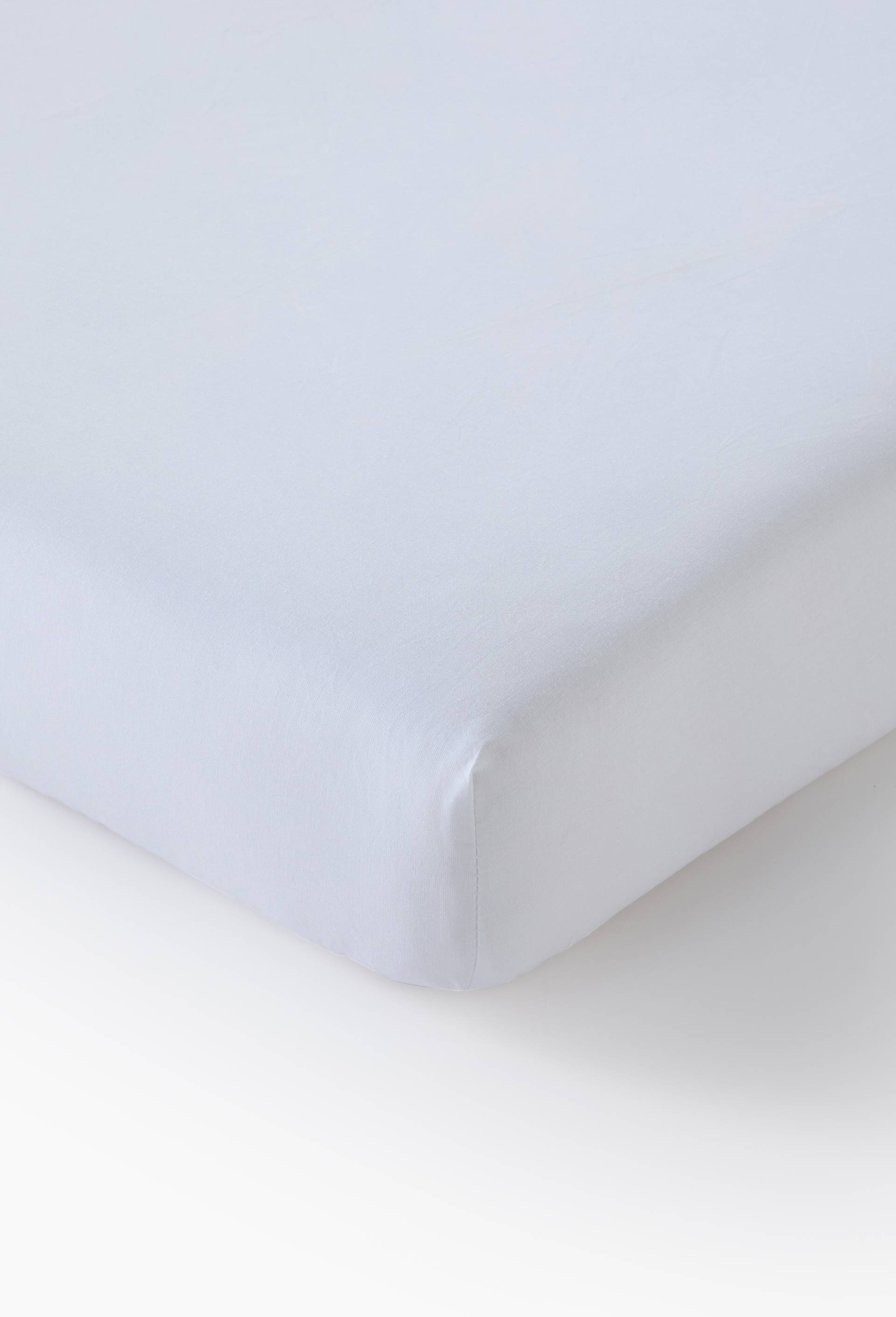 Drap housse uni, coton bio, Blanc, swatch image
