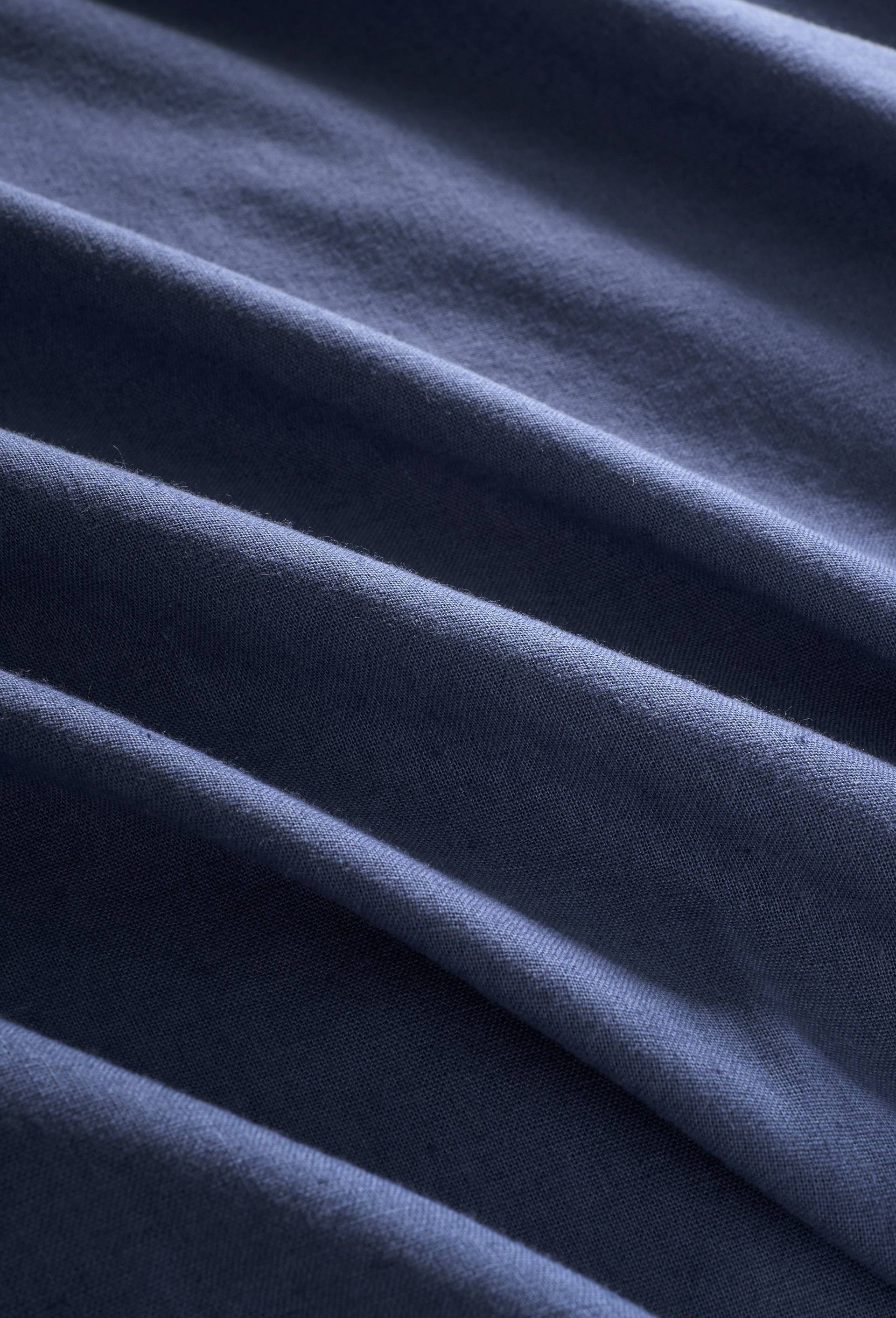 Housse de couette unie, 240x220cm, 52% coton bio et 48% lin, Bleu fonc&eacute;, large image number 2