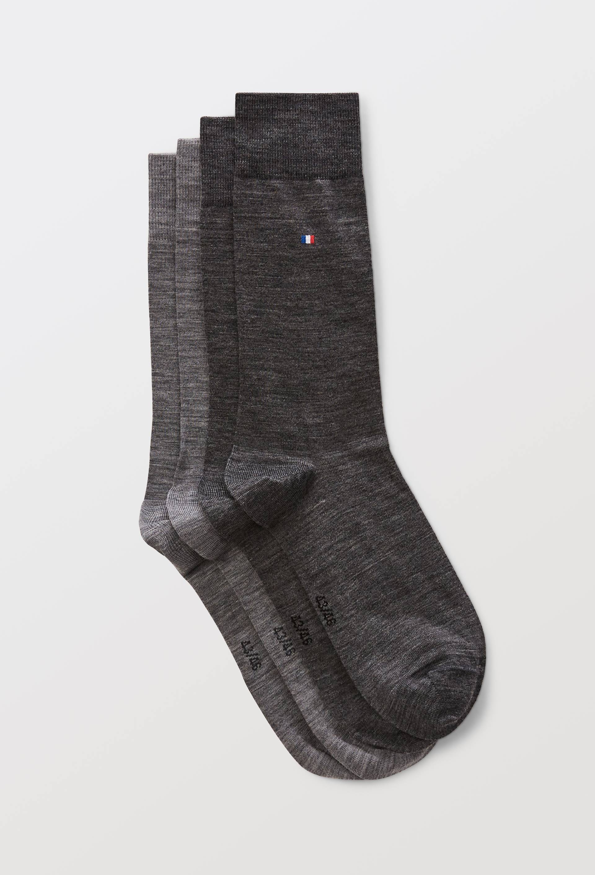 Lot de 2 paires de chaussettes en laine Fabrication Fran&ccedil;aise, Gris fonc&eacute;, swatch image