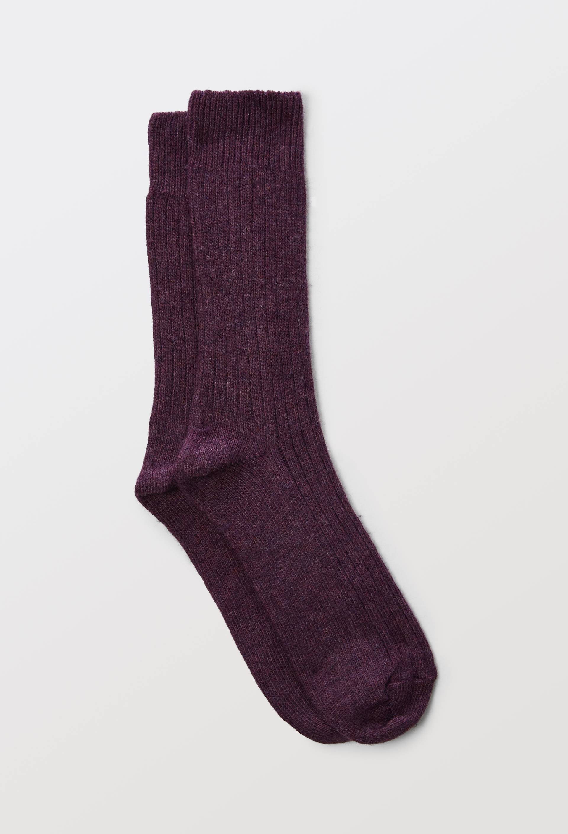 Paire de chaussettes contenant du cachemire Monoprix, Violet fonc&eacute;, large image number 0