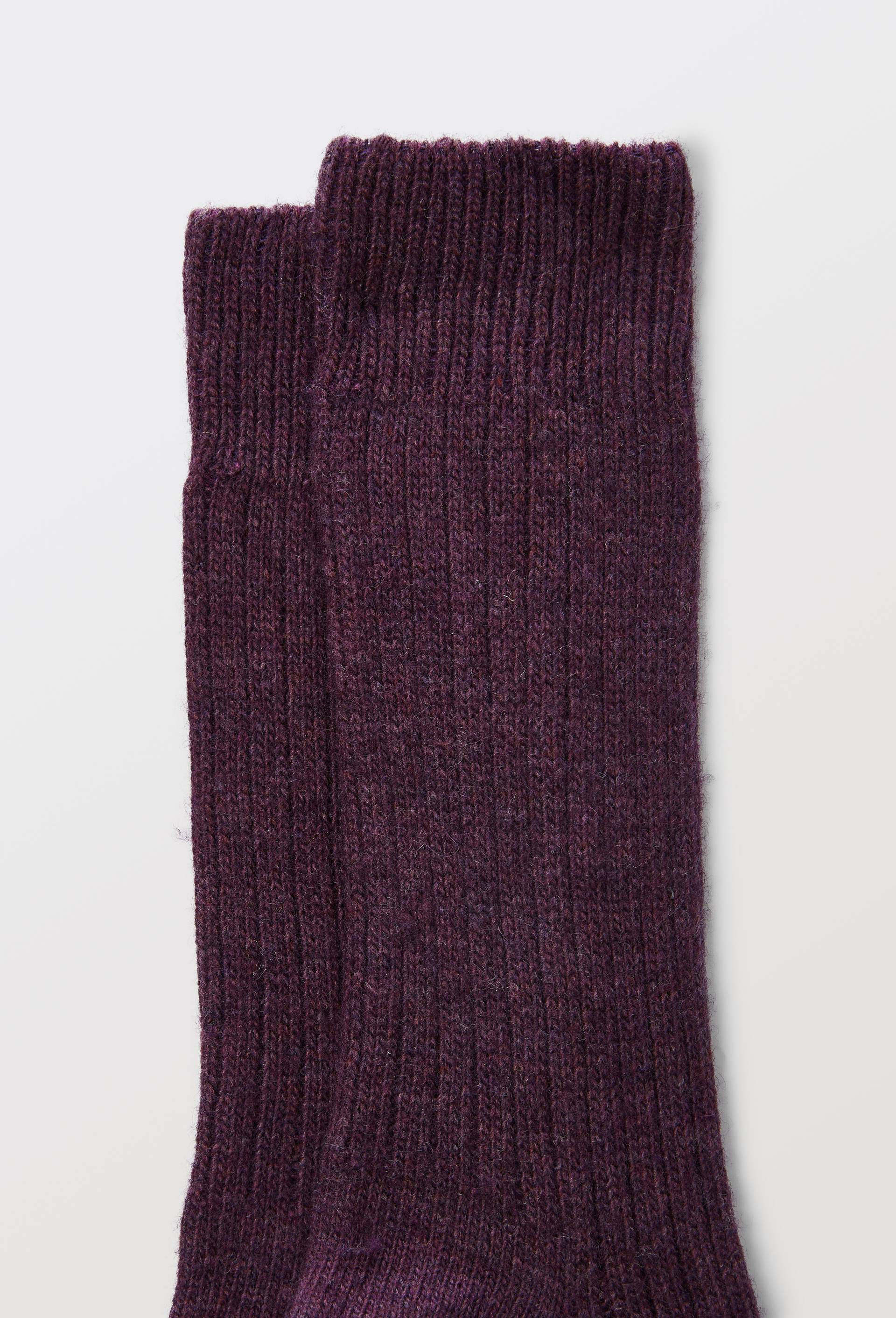 Paire de chaussettes contenant du cachemire Monoprix, Violet fonc&eacute;, large image number 2