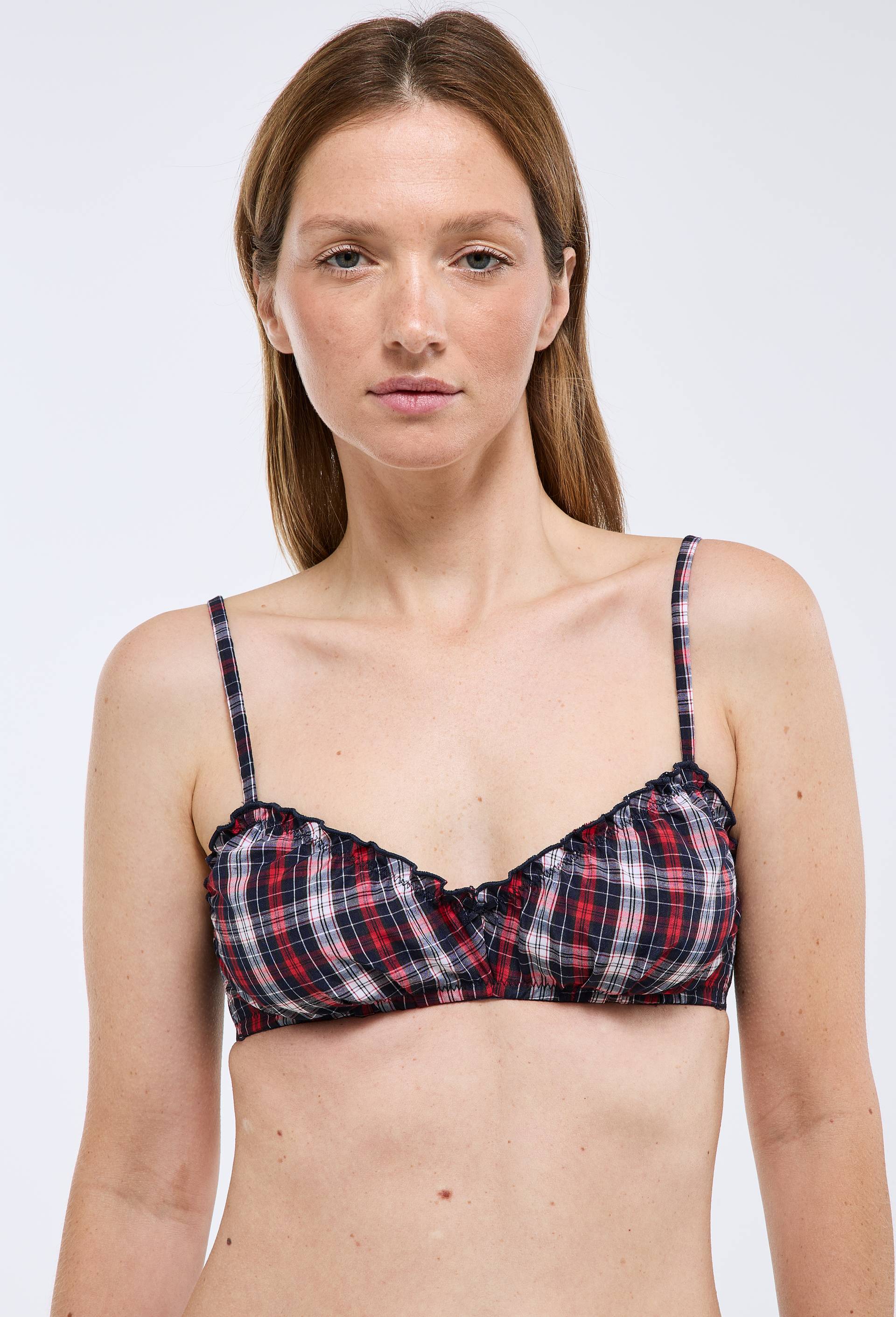Soutien-gorge triangle MARIA en coton, Rouge, large image number 1.0