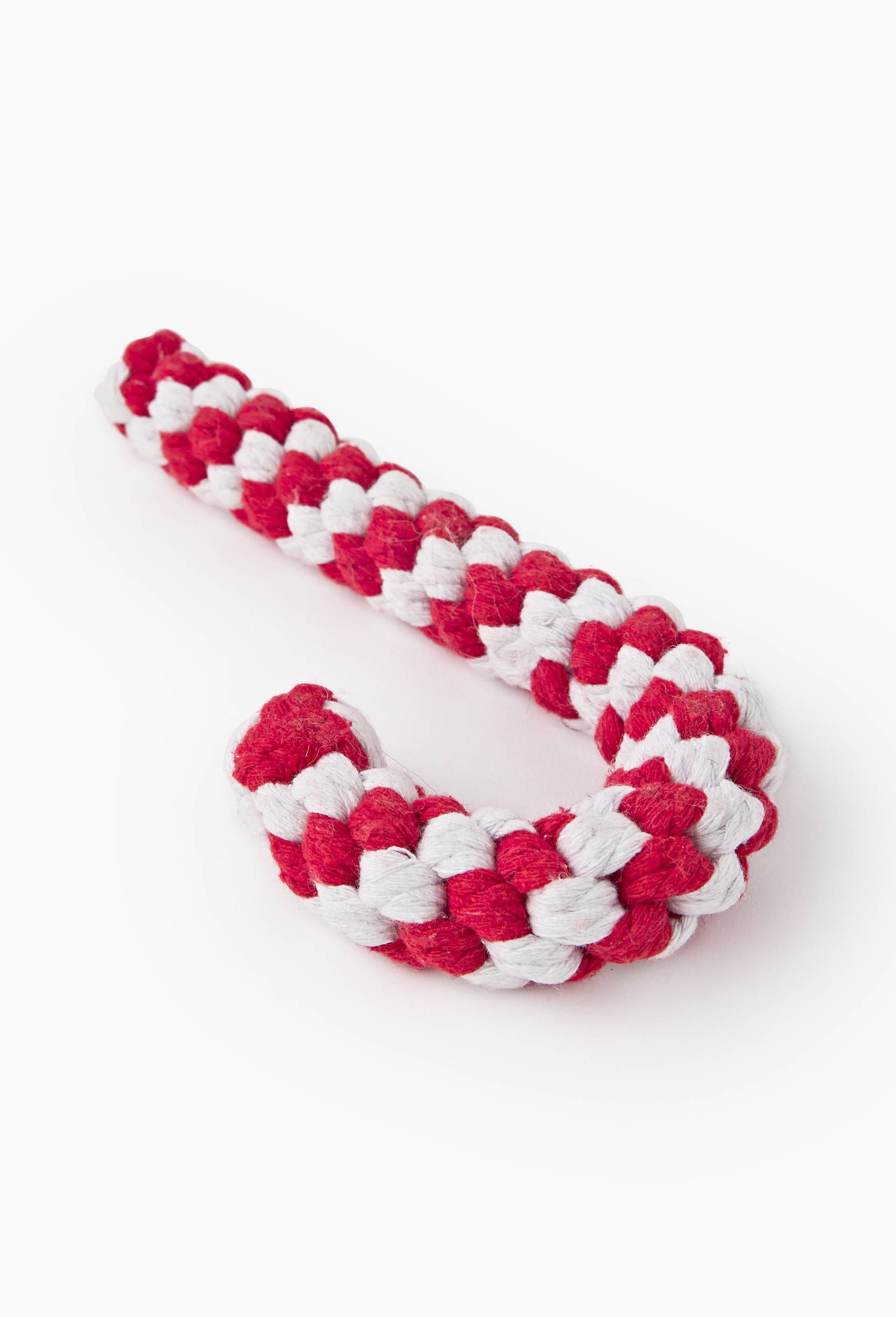 Jouet corde sucre d'orge, 20x10cm en coton, Rouge, large image number 1