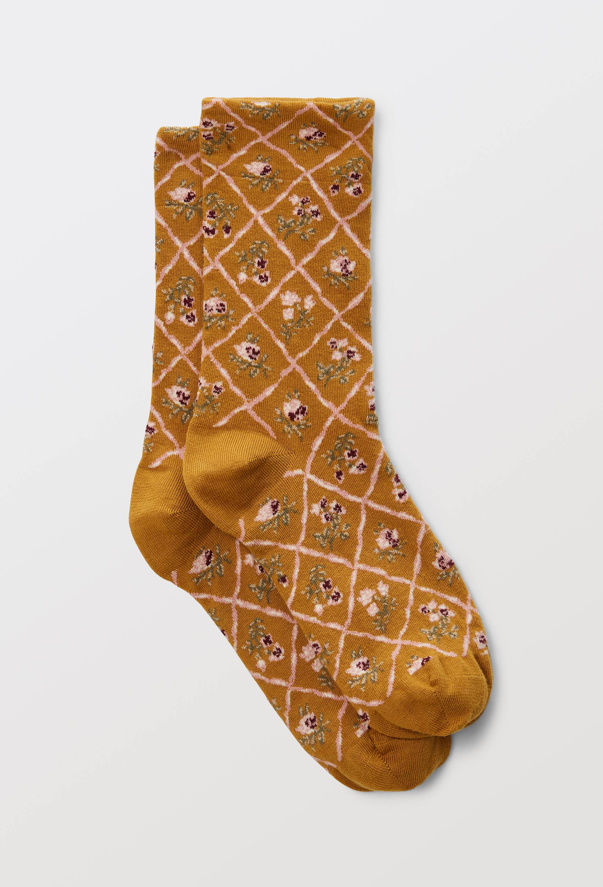 Paire de chaussettes avec motifs en coton Premium, Brun clair, large image number 1