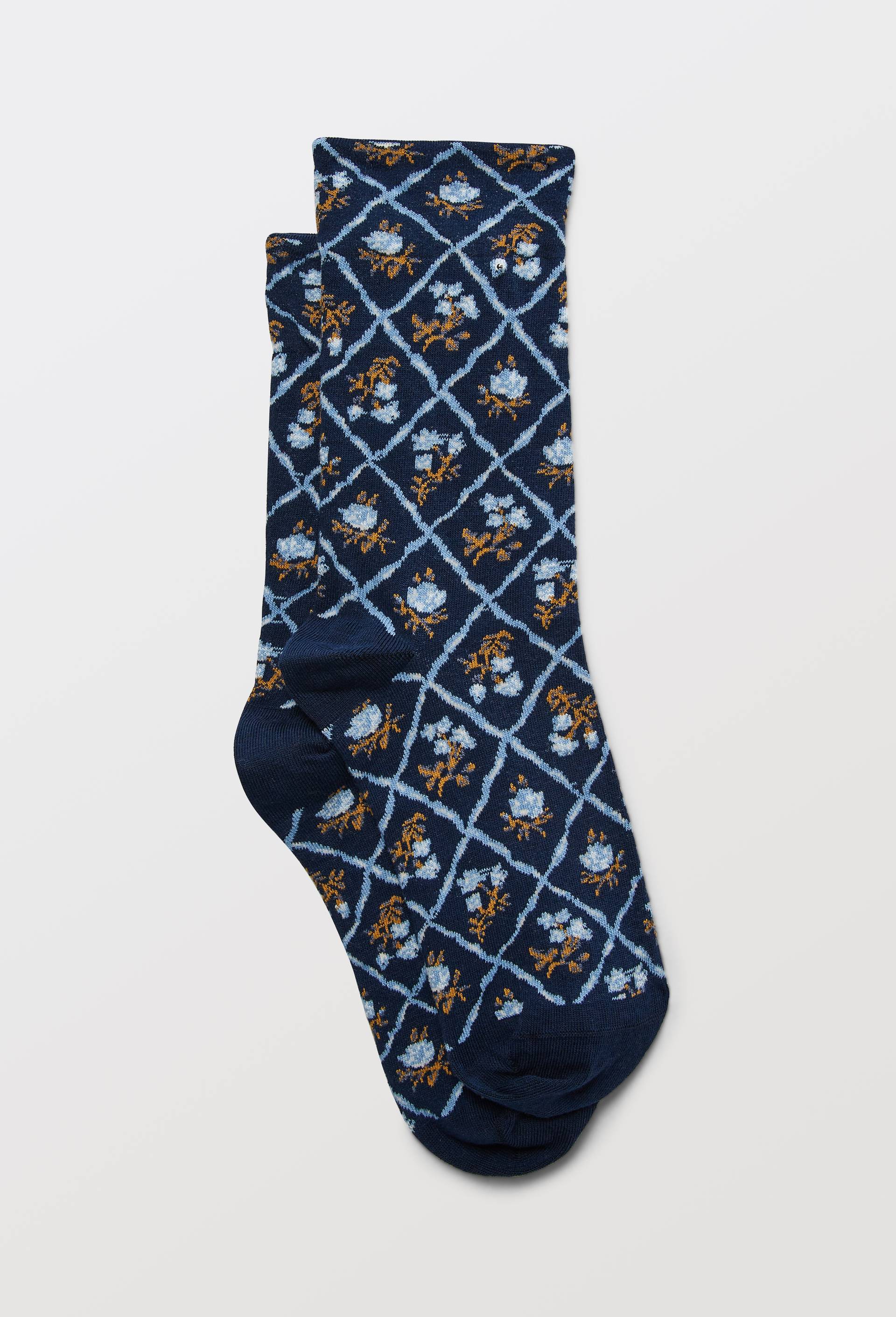 Paire de chaussettes avec motifs en coton Premium BLEU FONCE pour femme MONOPRIX