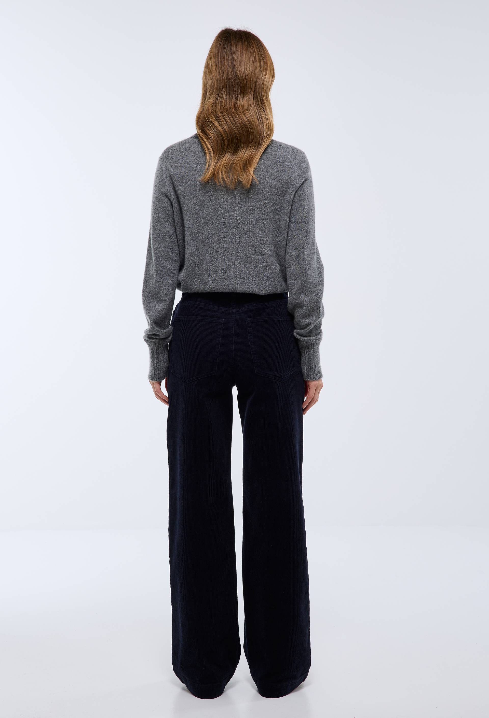 Pantalon large en velours, Bleu fonc&eacute;, large image number 1