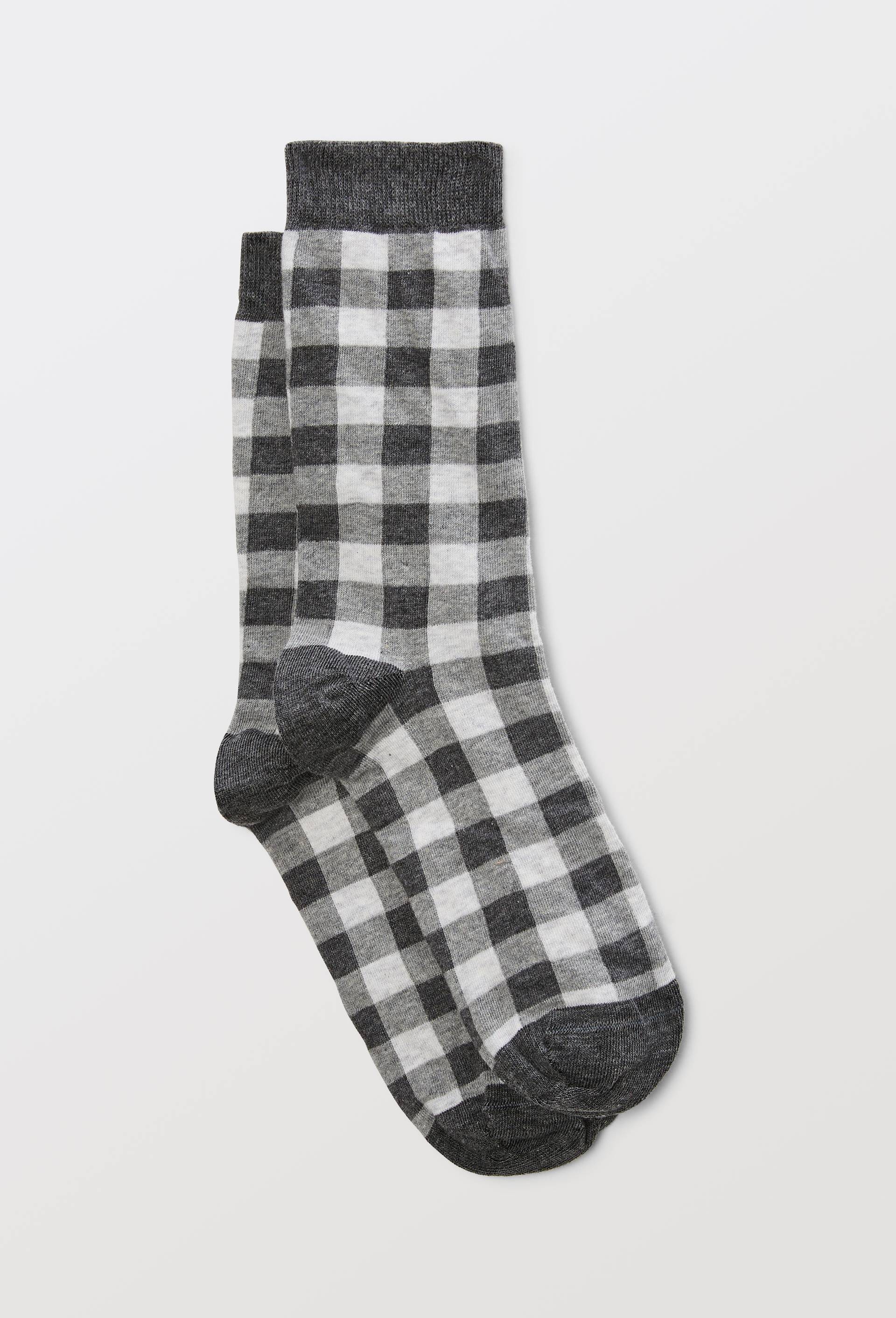 Paire de chaussettes avec motifs en coton Premium, Gris, swatch image