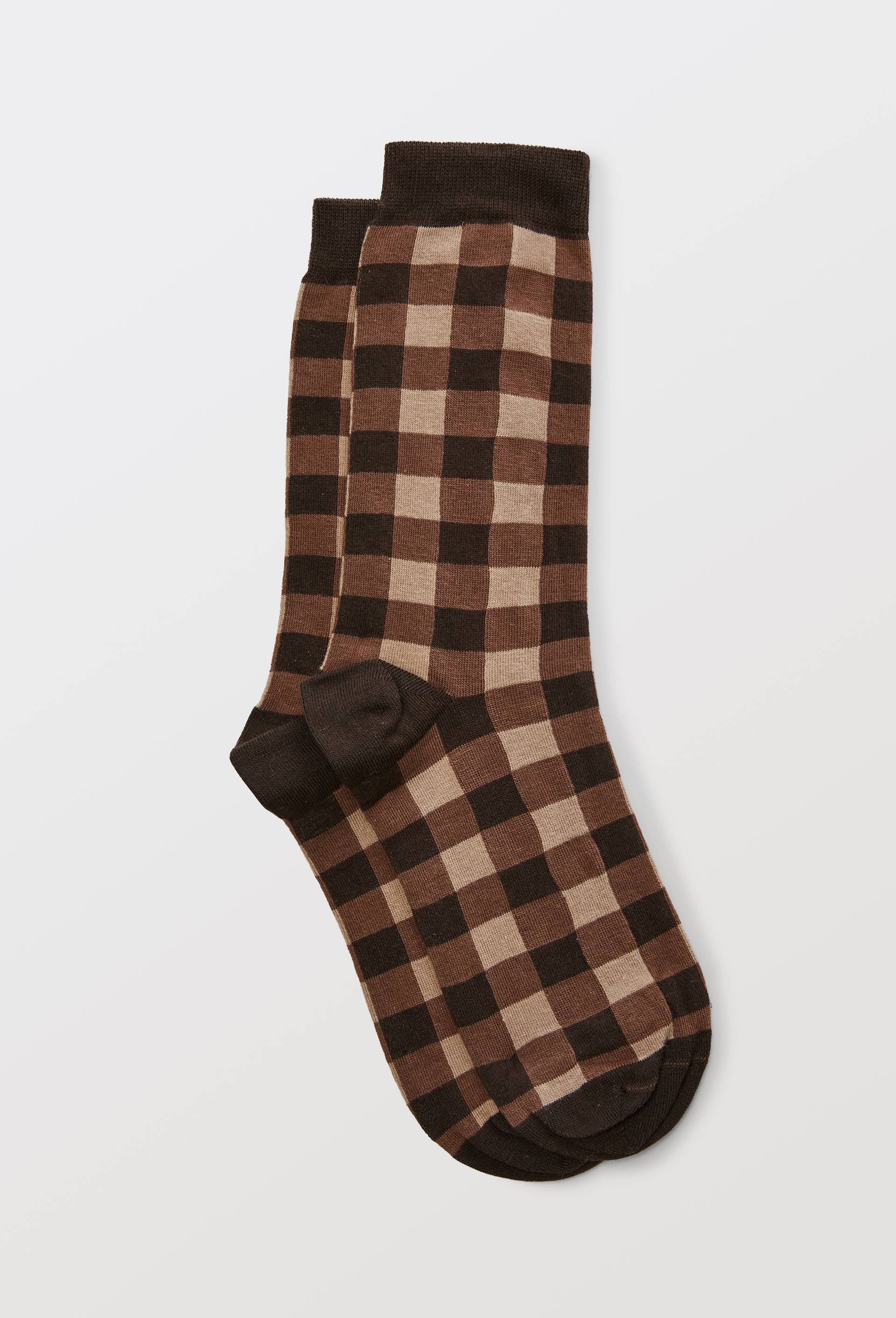 Paire de chaussettes avec motifs en coton Premium, Brun, large image number 0.0