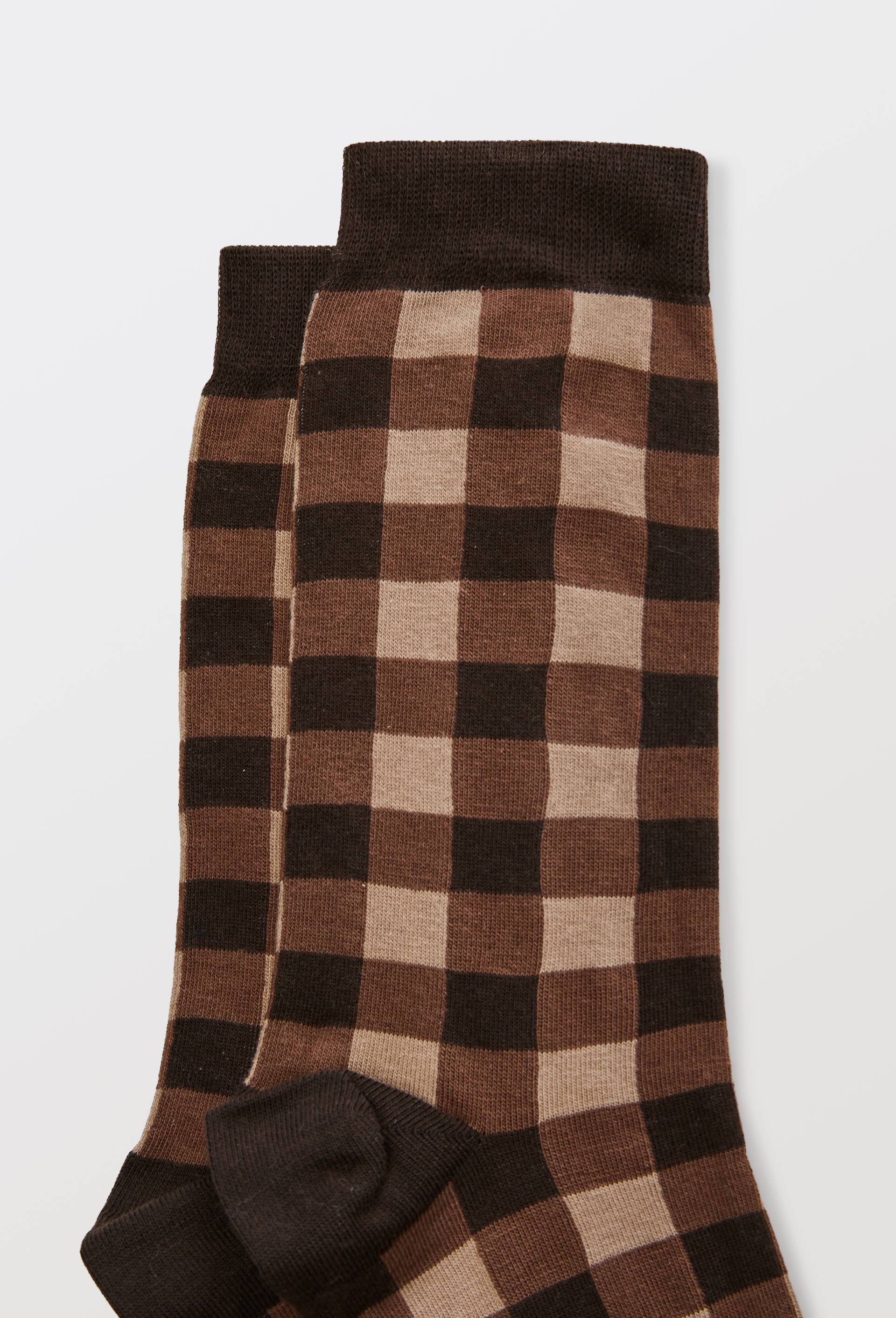 Paire de chaussettes avec motifs en coton Premium, Brun, large image number 2