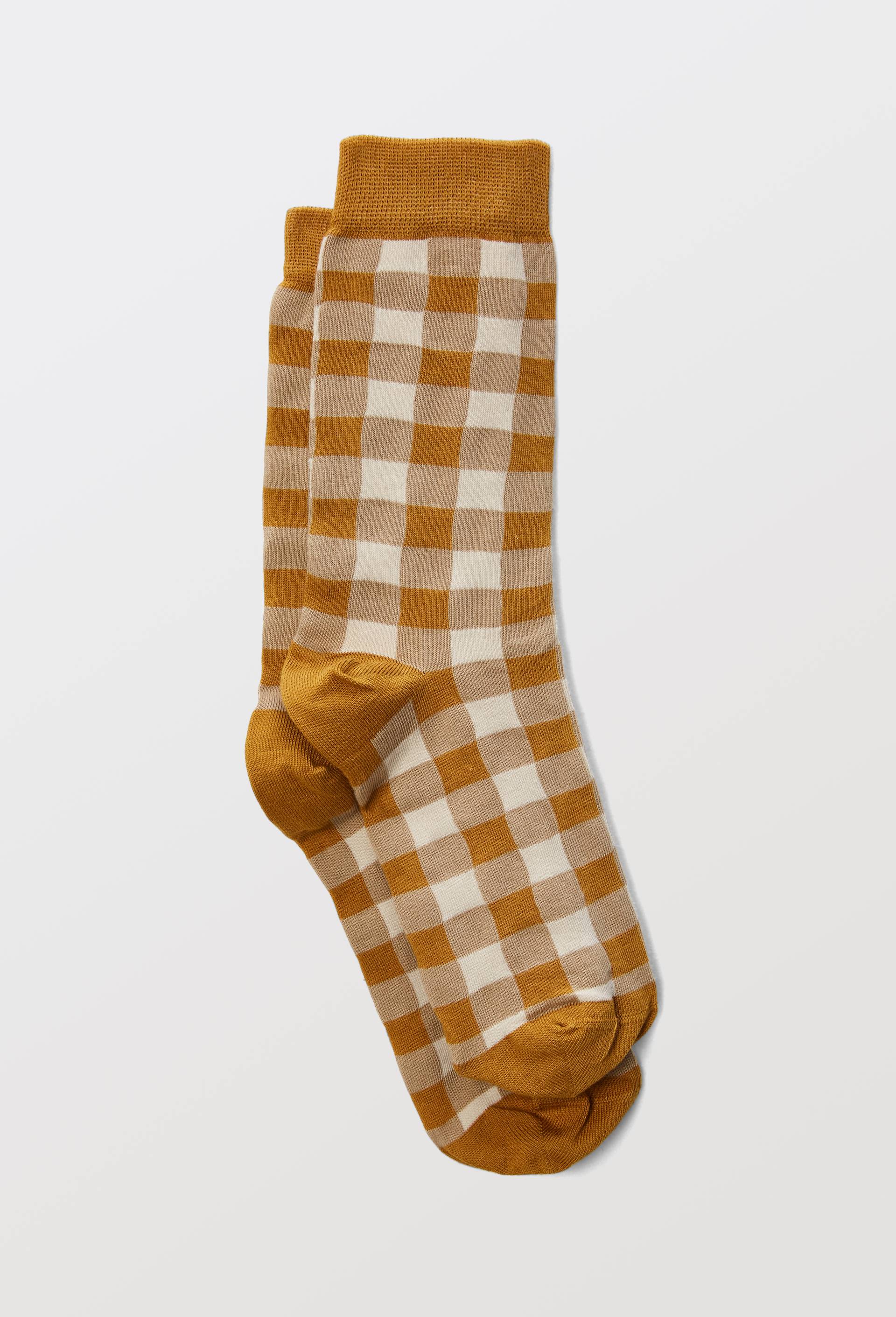 Paire de chaussettes avec motifs en coton Premium, Brun clair, large image number 1