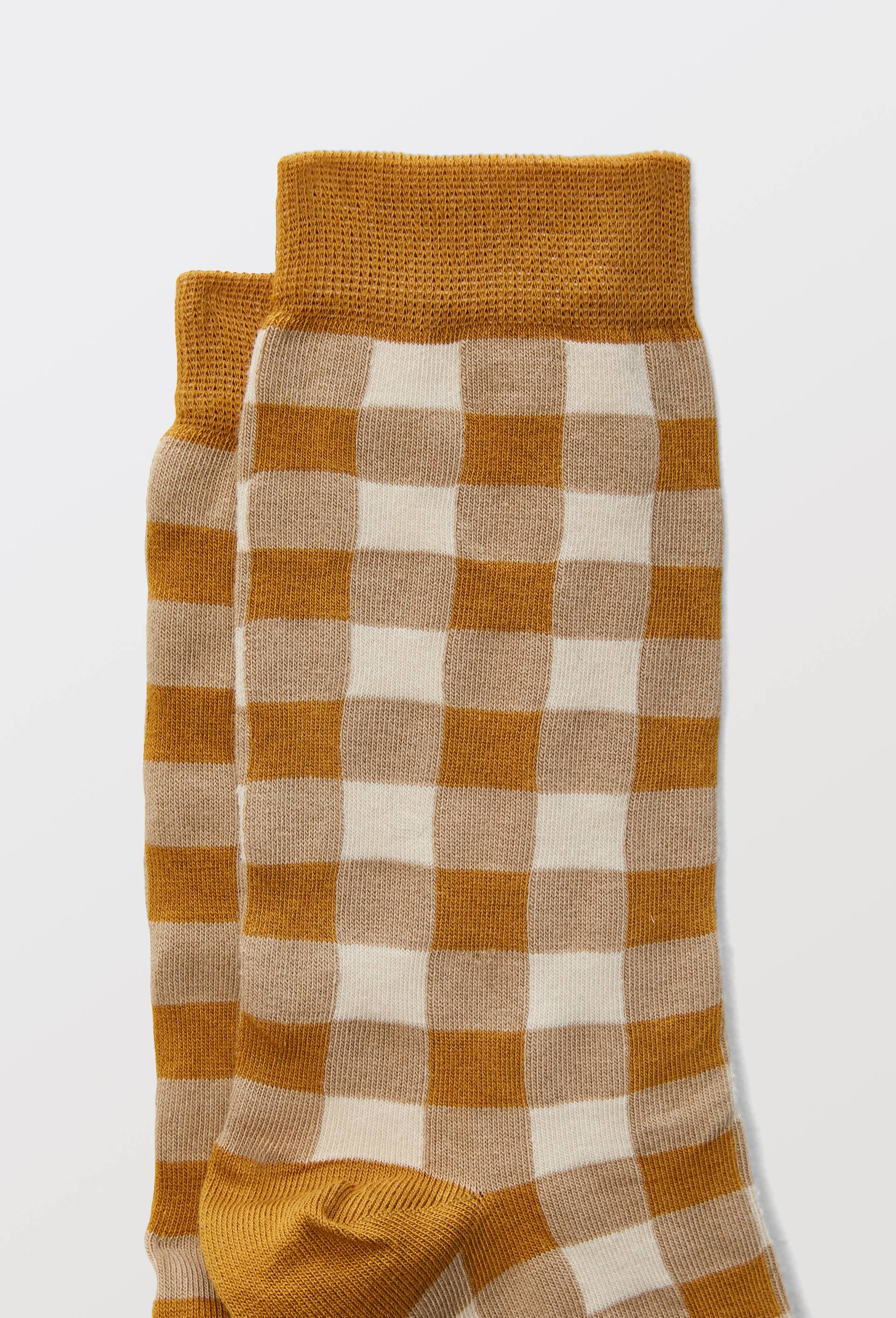 Paire de chaussettes avec motifs en coton Premium, Brun clair, large image number 2