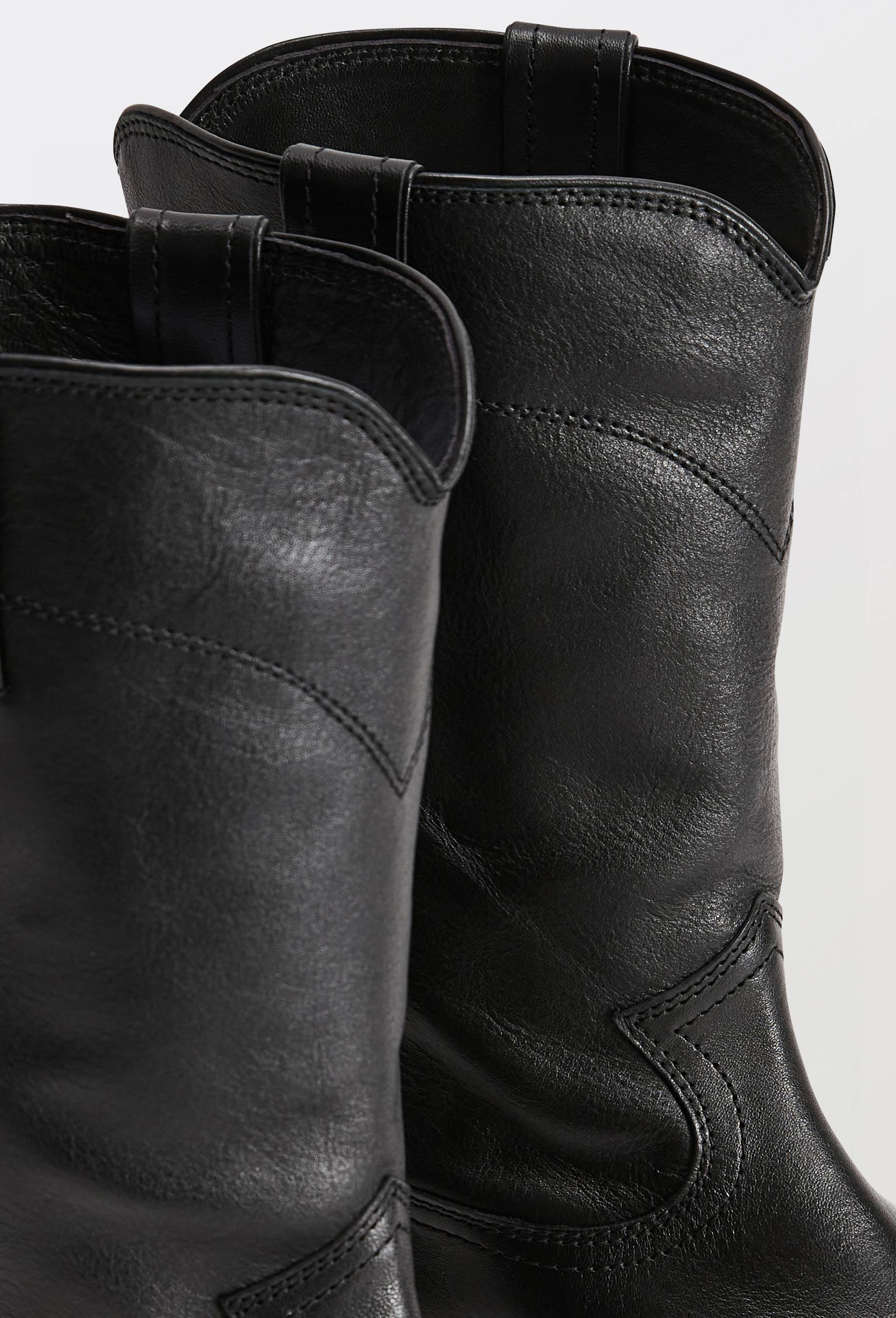Bottes plates en cuir, Noir, large image number 2.0